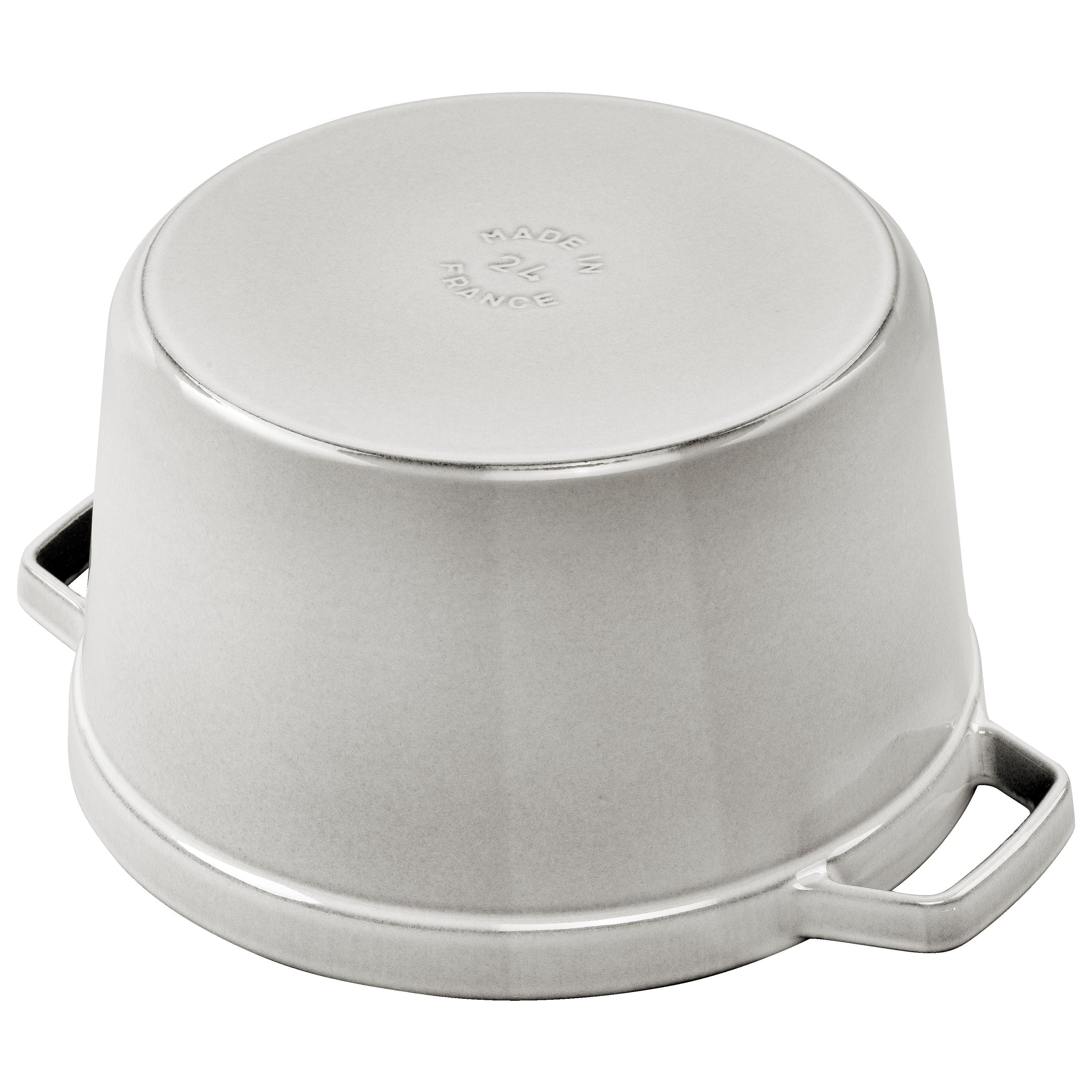 STAUB La Cocotte 4.75 L Cast Iron Round Tall Cocotte, White Truffle-Dutch Oven-DECOROLALA