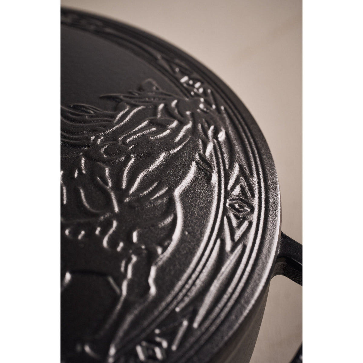 STAUB La Cocotte 4.8 L Cast Iron Round Year of The Horse French Oven, Black-Cookware-DECOROLALA