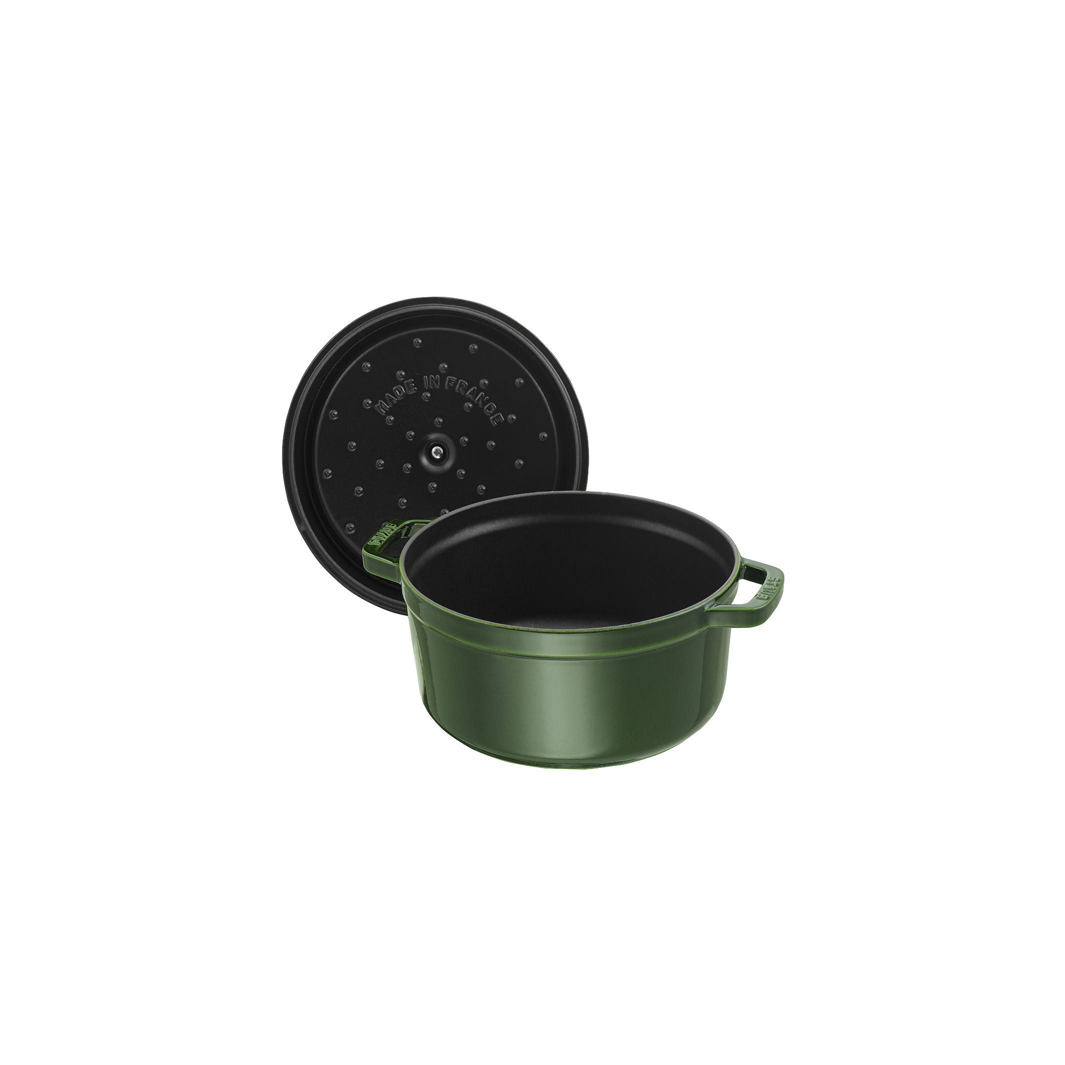 STAUB La Cocotte 5.25 L Cast Iron Round Cocotte, Basil-Green-Cookware-DECOROLALA