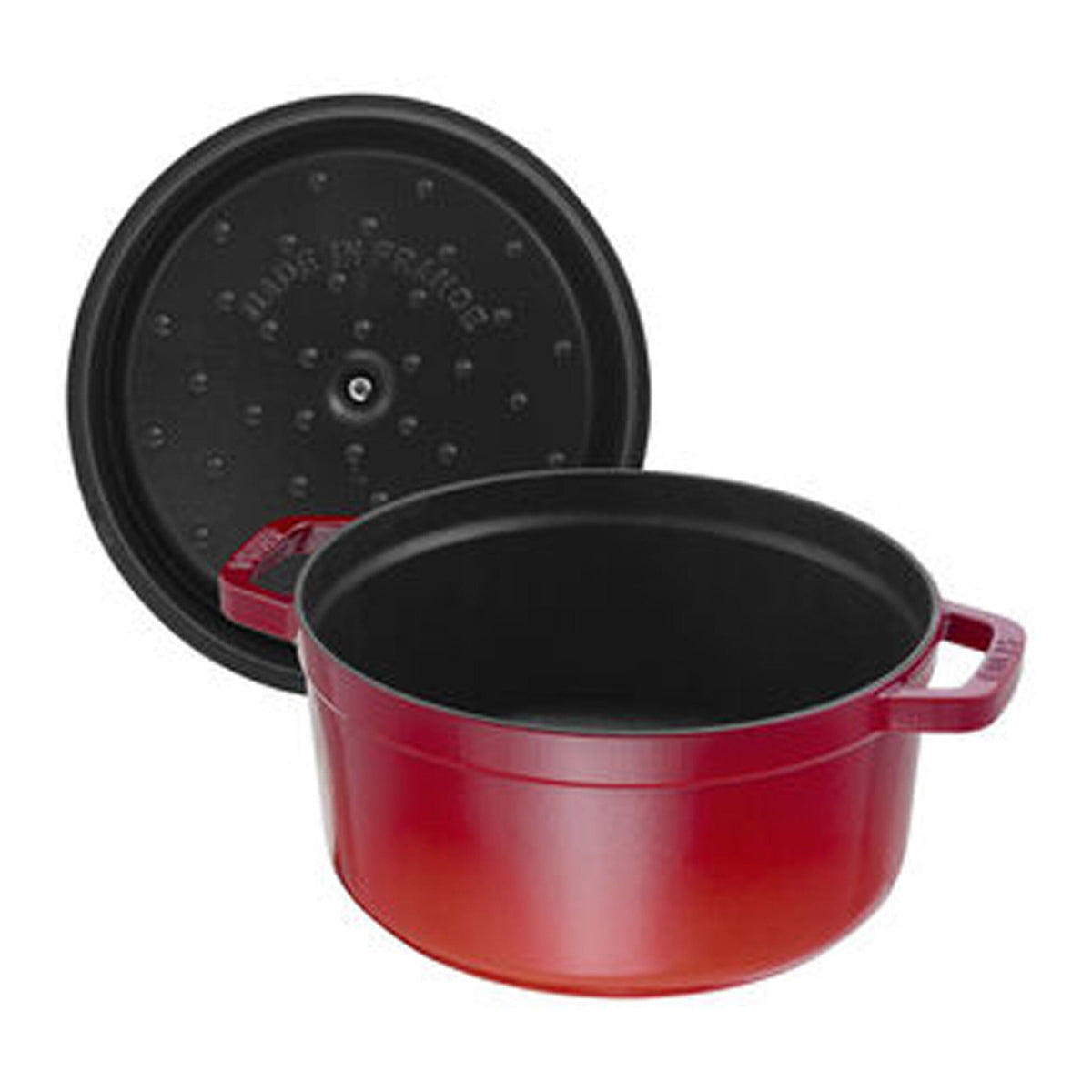 STAUB La Cocotte 5.25 L Cast Iron Round Cocotte, Cherry (Visual Imperfections - B STOCK)-2