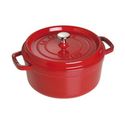 STAUB La Cocotte 5.25 L Cast Iron Round Cocotte, Cherry (Visual Imperfections - B STOCK)-0