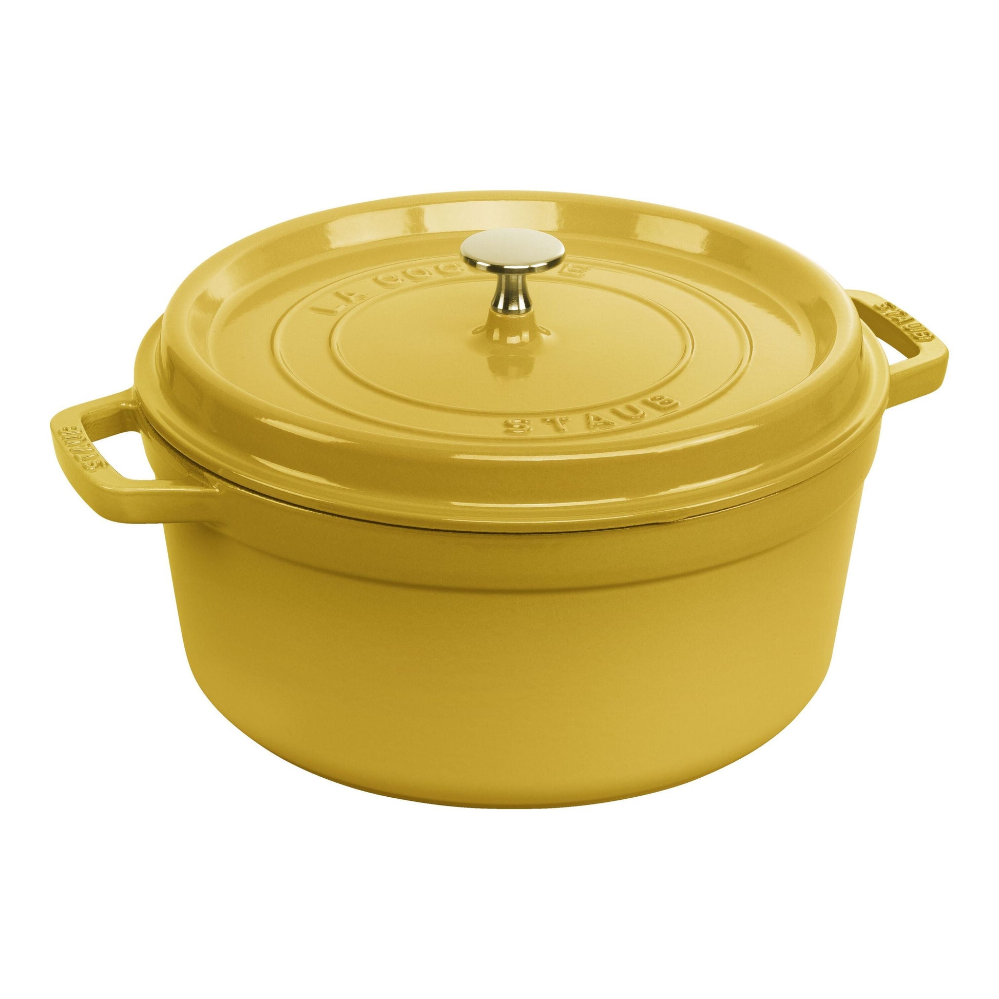 STAUB La Cocotte 5.25 L Cast Iron Round Cocotte, Citron-Cookware-DECOROLALA