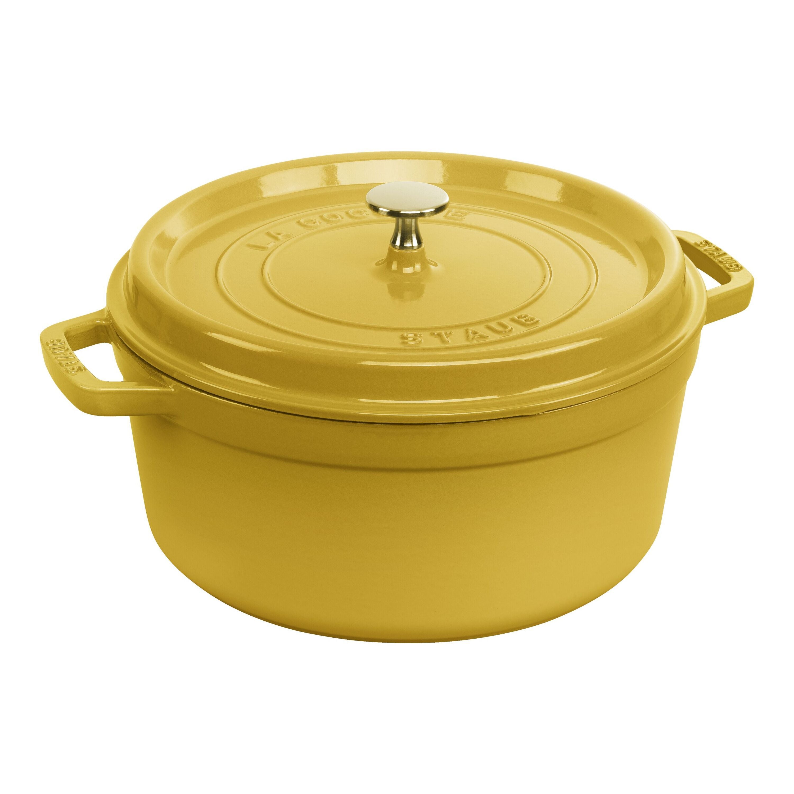 STAUB La Cocotte 5.25 L Cast Iron Round Cocotte, Citron-Cookware-DECOROLALA