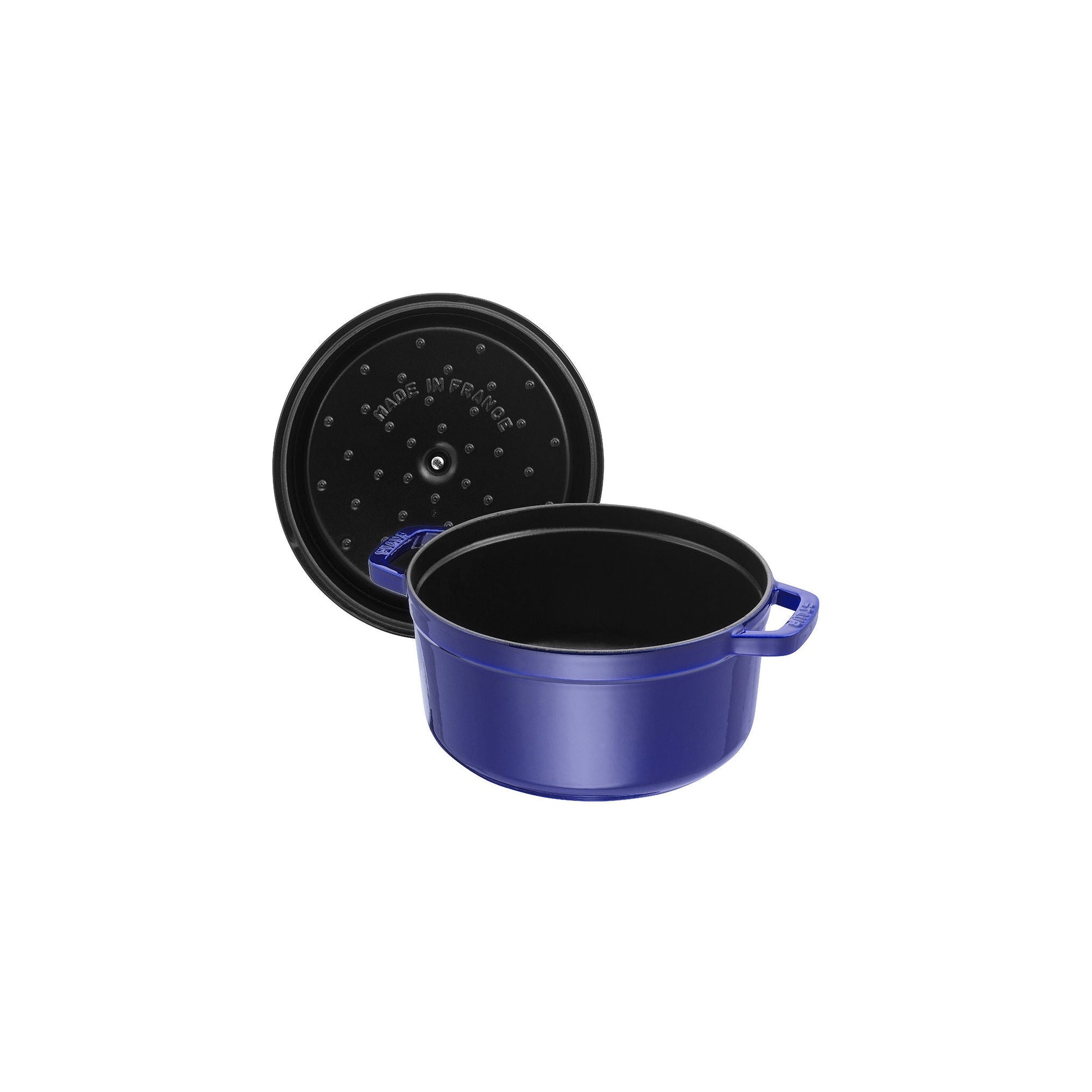 STAUB La Cocotte 5.25 L Cast Iron Round Cocotte, Dark-Blue-Cookware-DECOROLALA