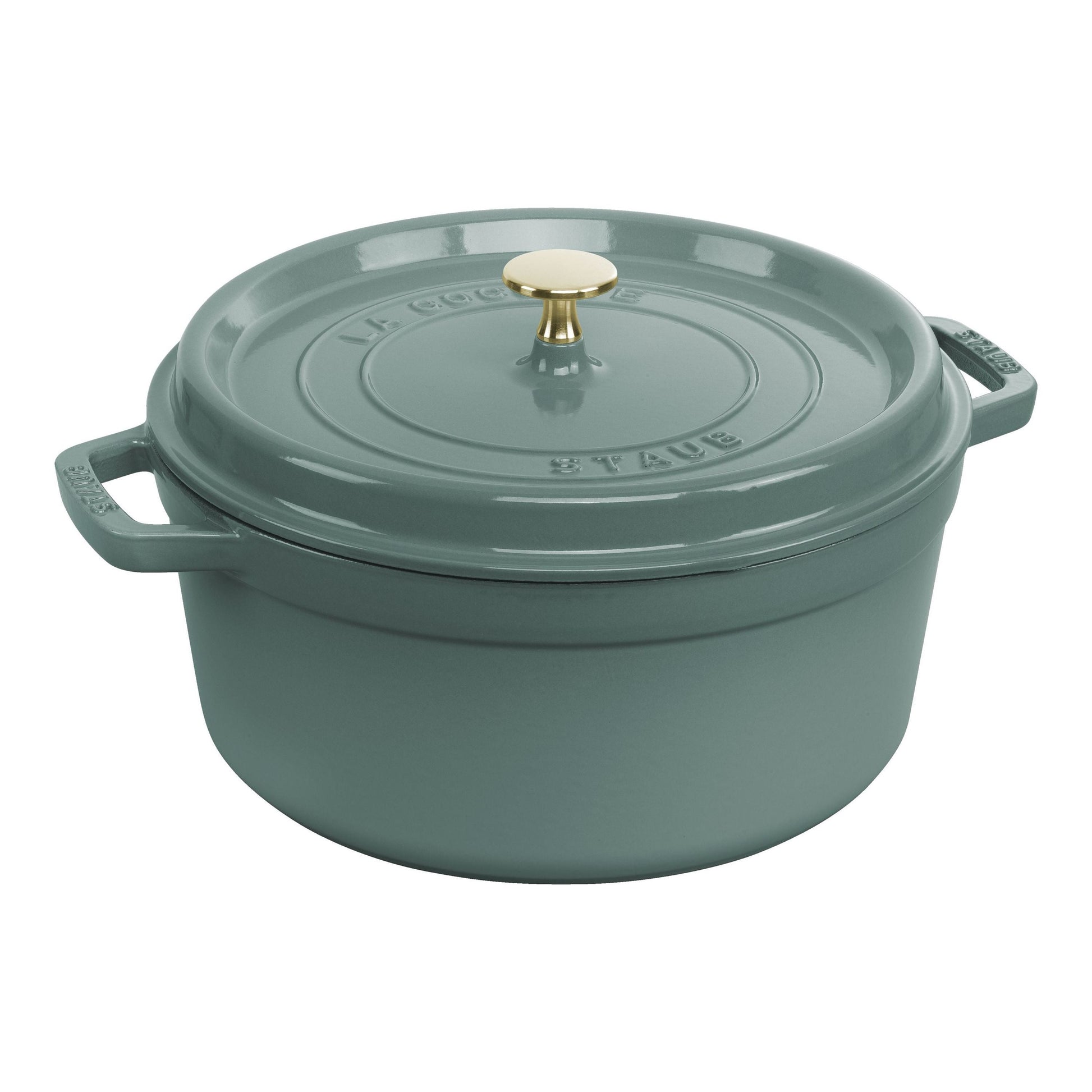 STAUB La Cocotte 5.25 L Cast Iron Round Cocotte, Eucalyptus-Cookware-DECOROLALA