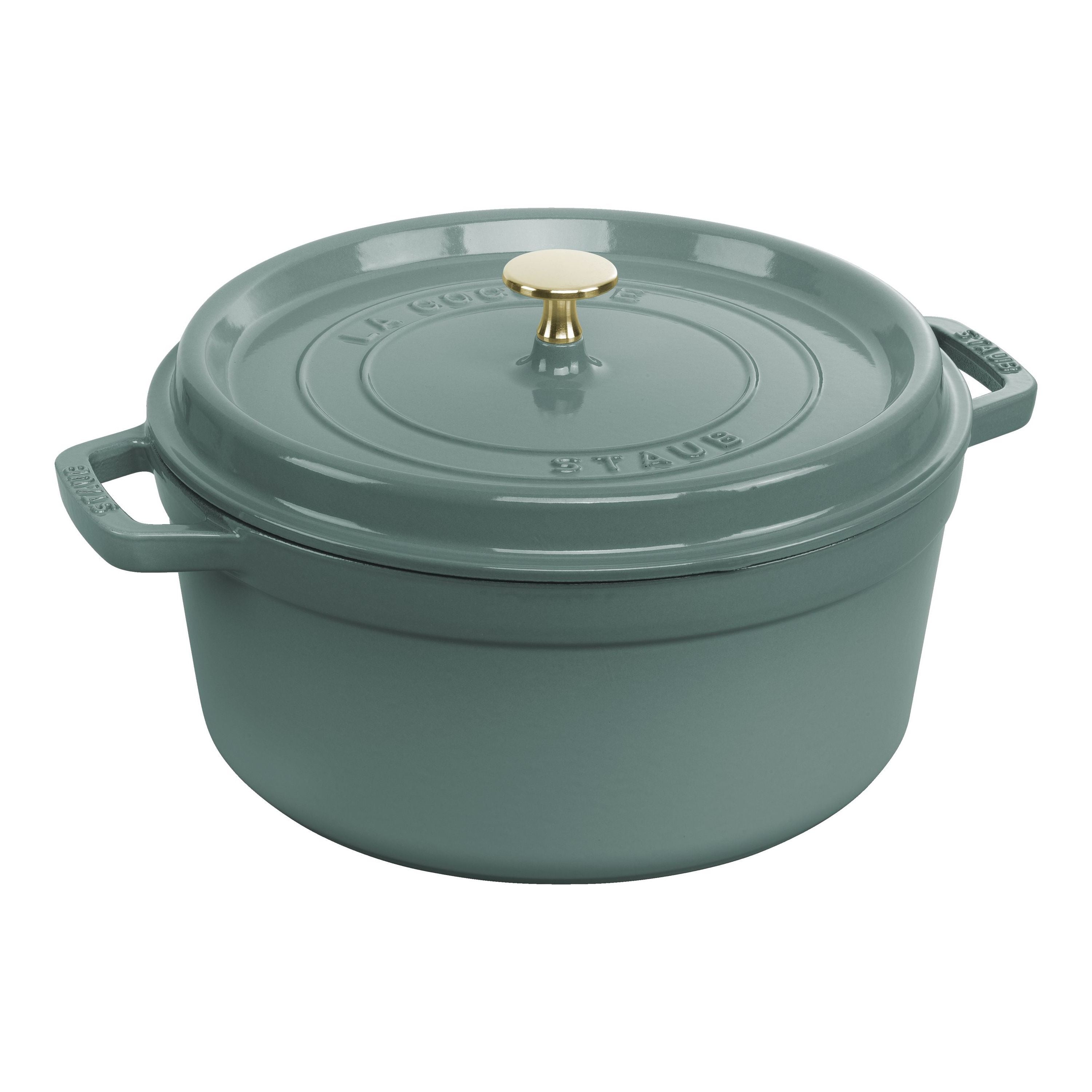 STAUB La Cocotte 5.25 L Cast Iron Round Cocotte, Eucalyptus-Cookware-DECOROLALA