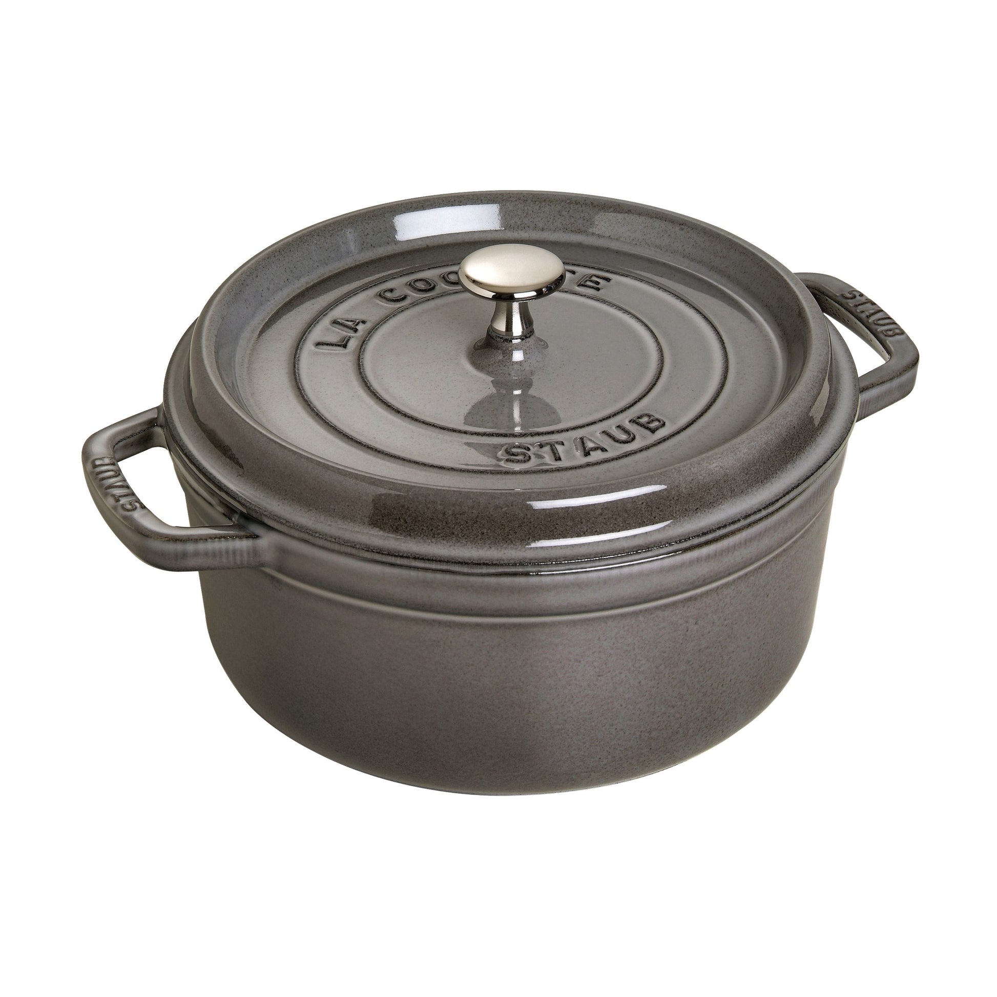 STAUB La Cocotte 5.25 L Cast Iron Round Cocotte, Graphite-Grey-Cookware-DECOROLALA