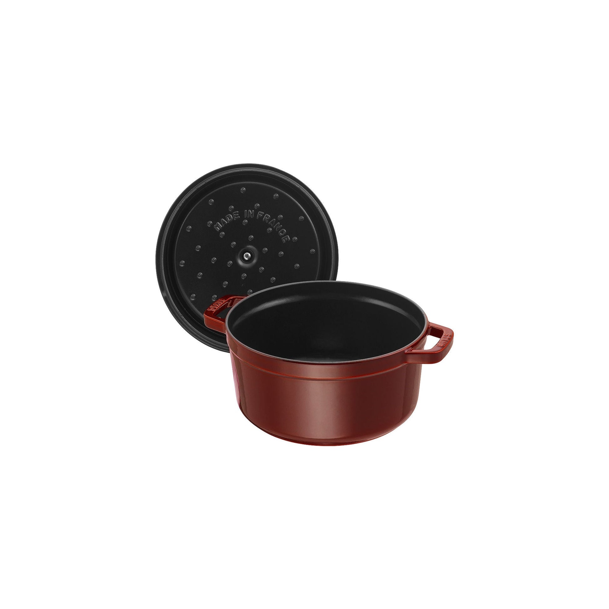 STAUB La Cocotte 5.25 L Cast Iron Round Cocotte, Grenadine-Red-Cookware-DECOROLALA