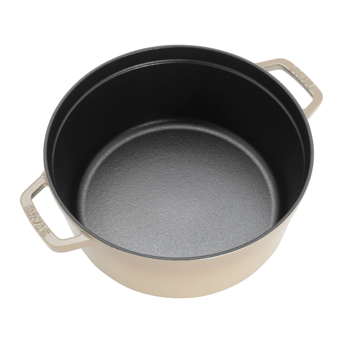 STAUB La Cocotte 5.25 L Cast Iron Round Cocotte, Sesame-n/a-DECOROLALA