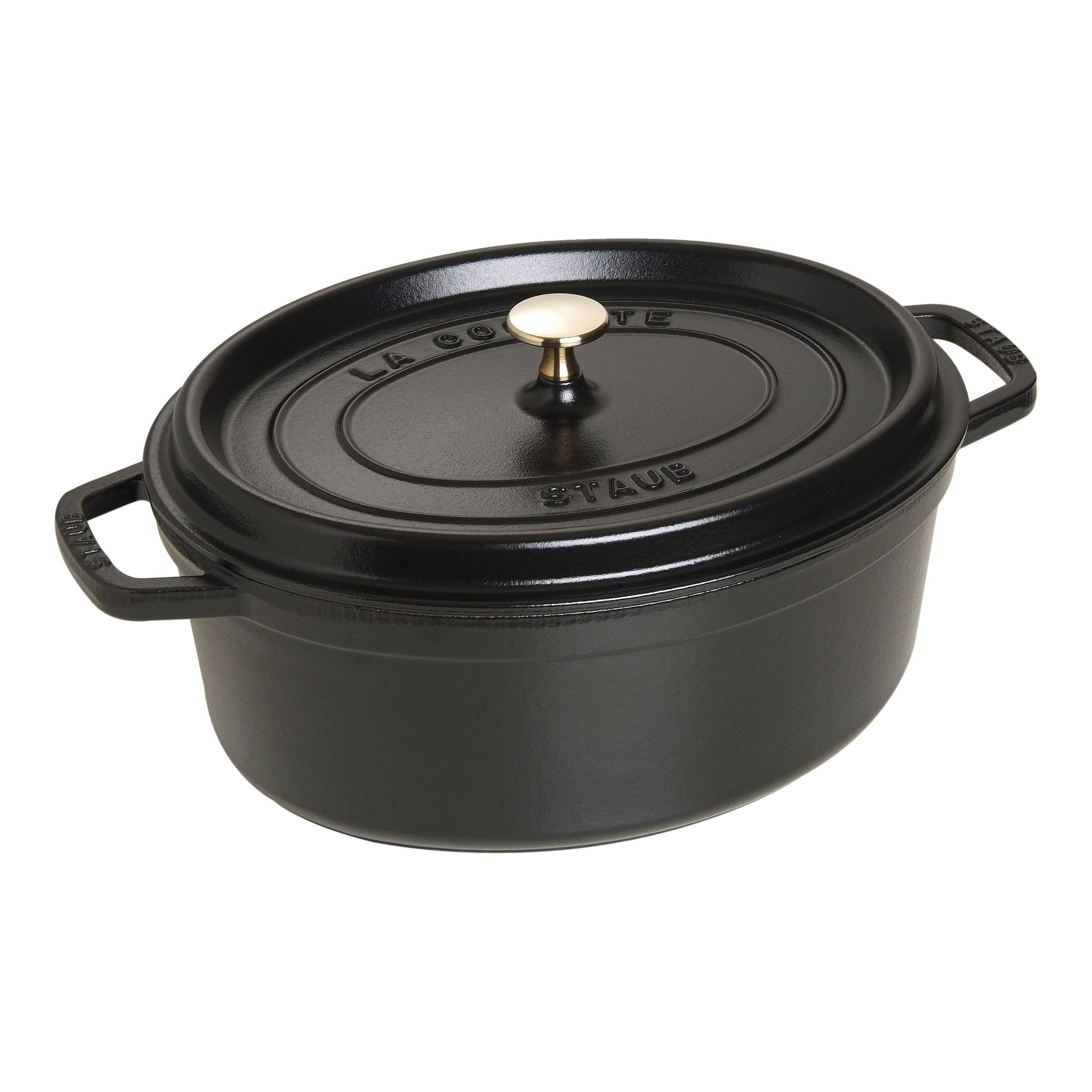 STAUB La Cocotte 5.5 L Cast Iron Oval Cocotte, Black-Cookware-DECOROLALA