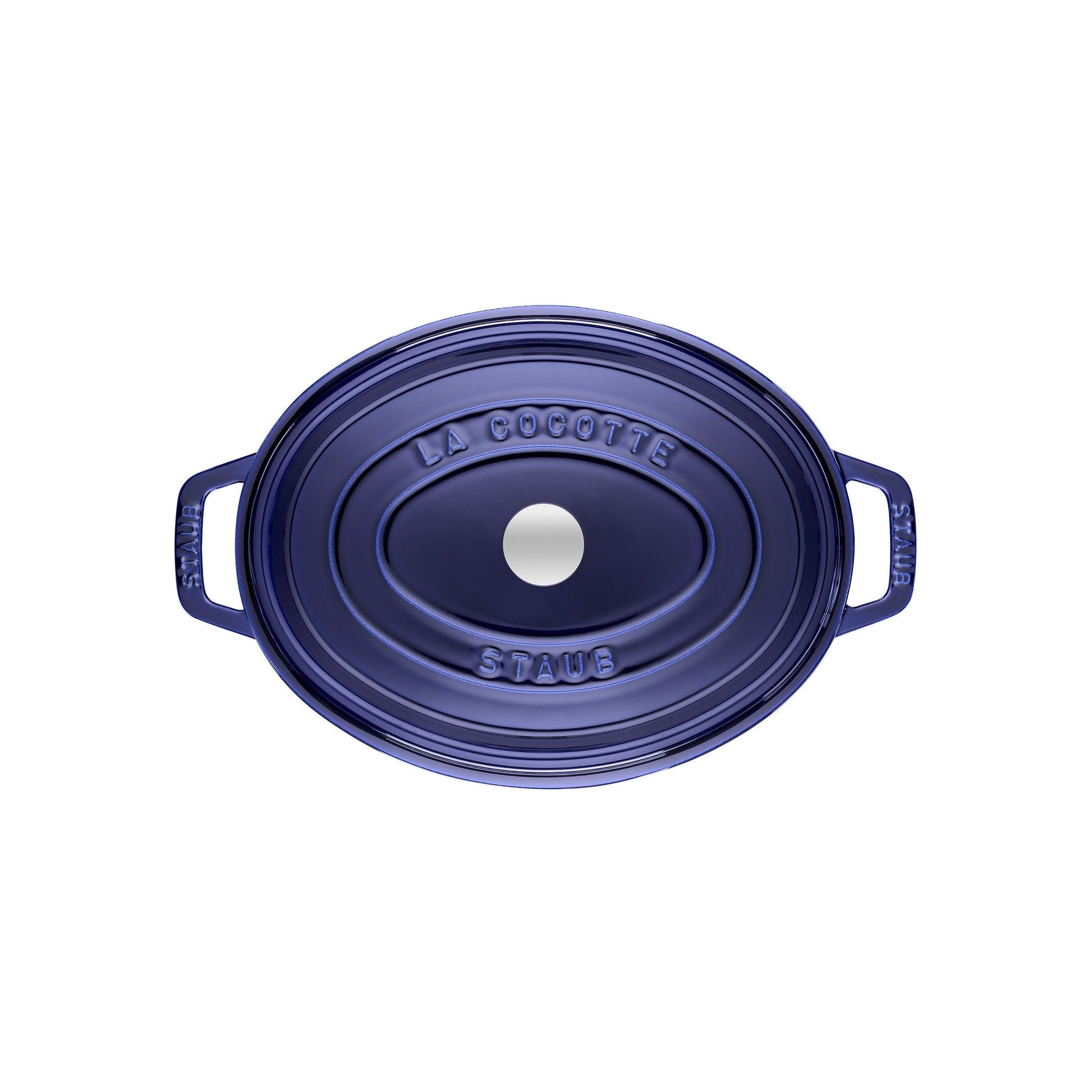 STAUB La Cocotte 5.5 L Cast Iron Oval Cocotte, Dark-Blue-Cookware-DECOROLALA