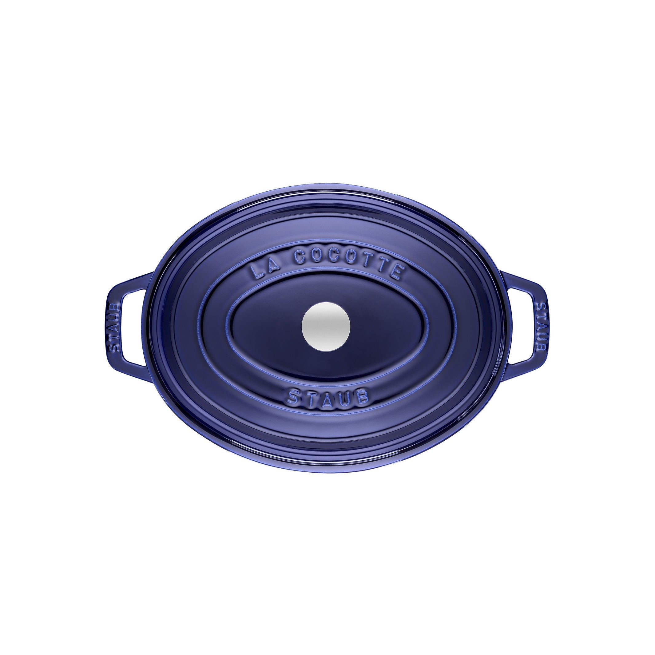 STAUB La Cocotte 5.5 L Cast Iron Oval Cocotte, Dark-Blue-Cookware-DECOROLALA