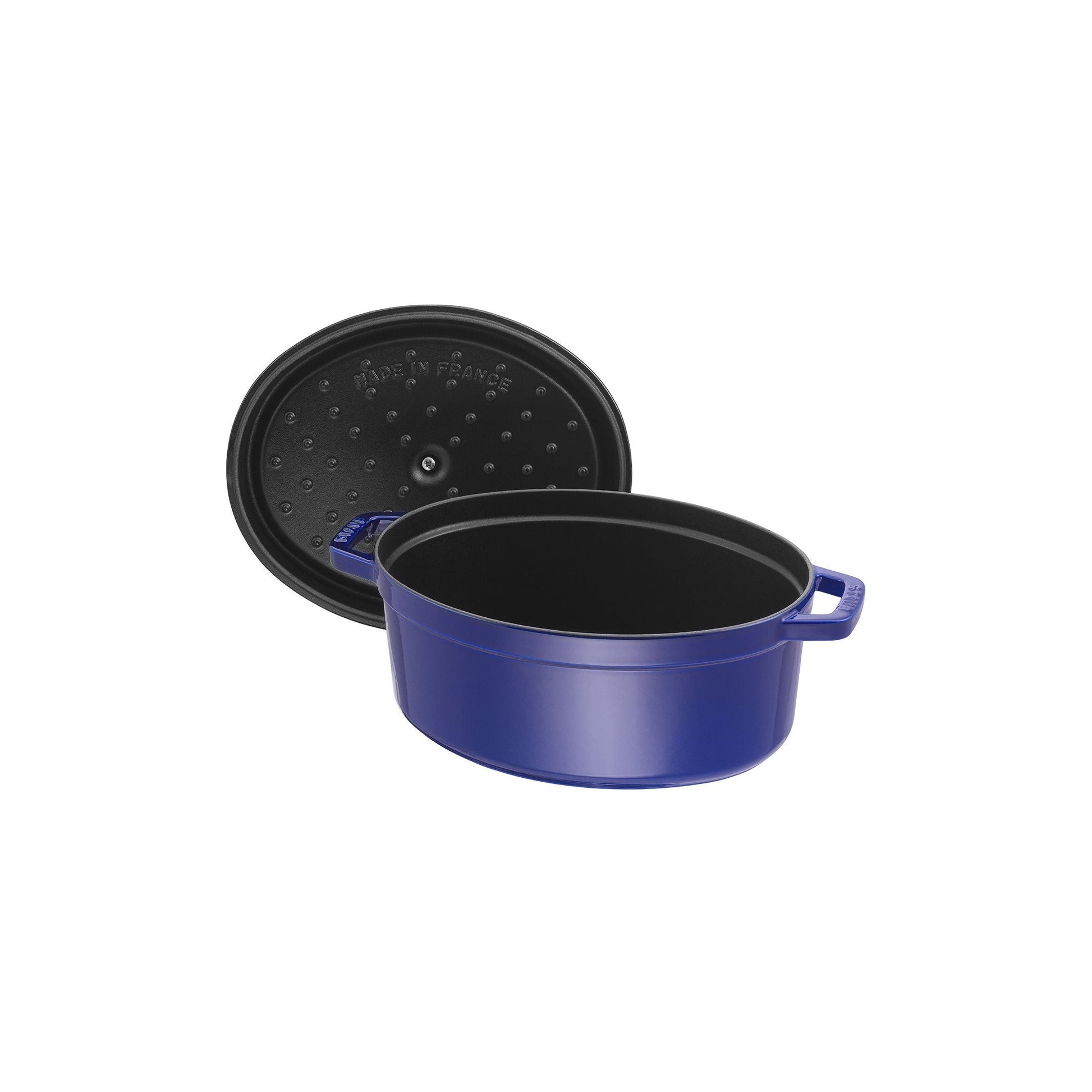 STAUB La Cocotte 5.5 L Cast Iron Oval Cocotte, Dark-Blue-Cookware-DECOROLALA