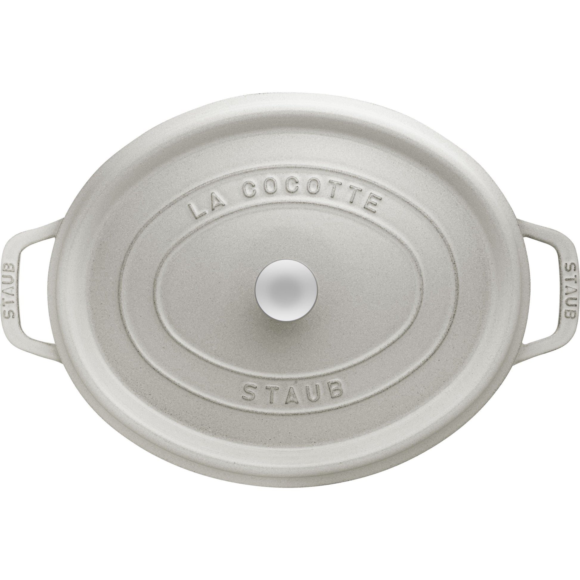 STAUB La Cocotte 5.5 L Cast Iron Oval Cocotte, White Truffle-Cookware-DECOROLALA