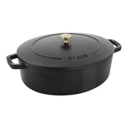 STAUB La Cocotte 5.5 L Cast Iron Oval French Oven, Black-Cookware-DECOROLALA