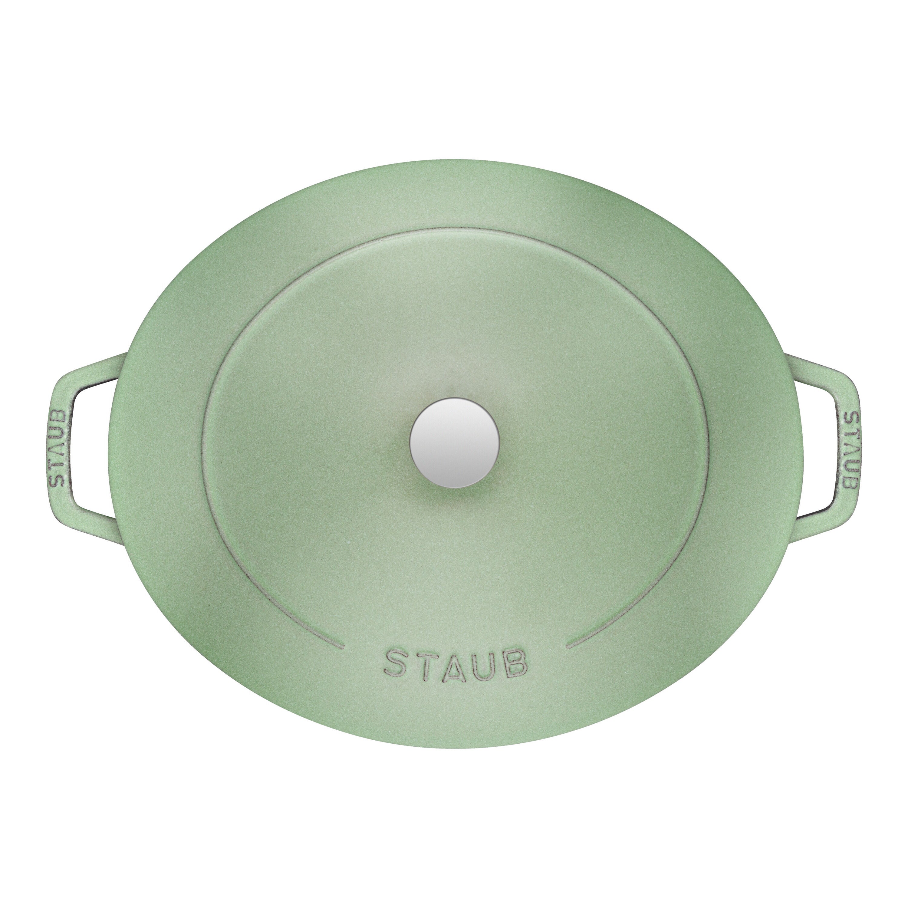 STAUB La Cocotte 5.5 L Cast Iron Oval French Oven, Sage (Visual Imperfections - B Stock)-Dutch Oven-DECOROLALA