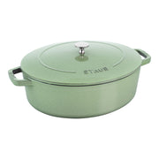 STAUB La Cocotte 5.5 L Cast Iron Oval French Oven, Sage (Visual Imperfections - B Stock)-Dutch Oven-DECOROLALA
