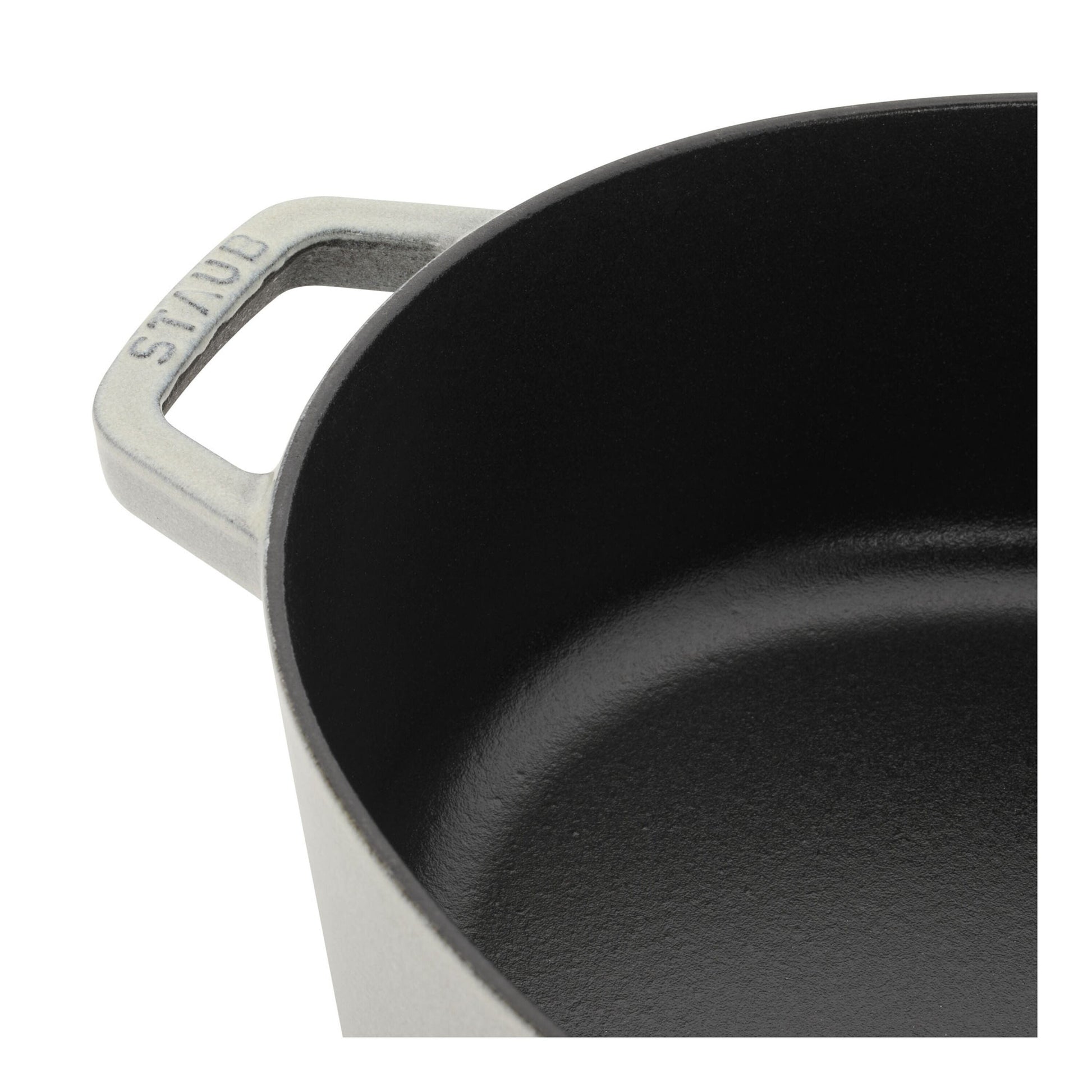 STAUB La Cocotte 6 L Cast Iron Oval Wide Oval Dutch Oven, White Truffle-Cookware-DECOROLALA