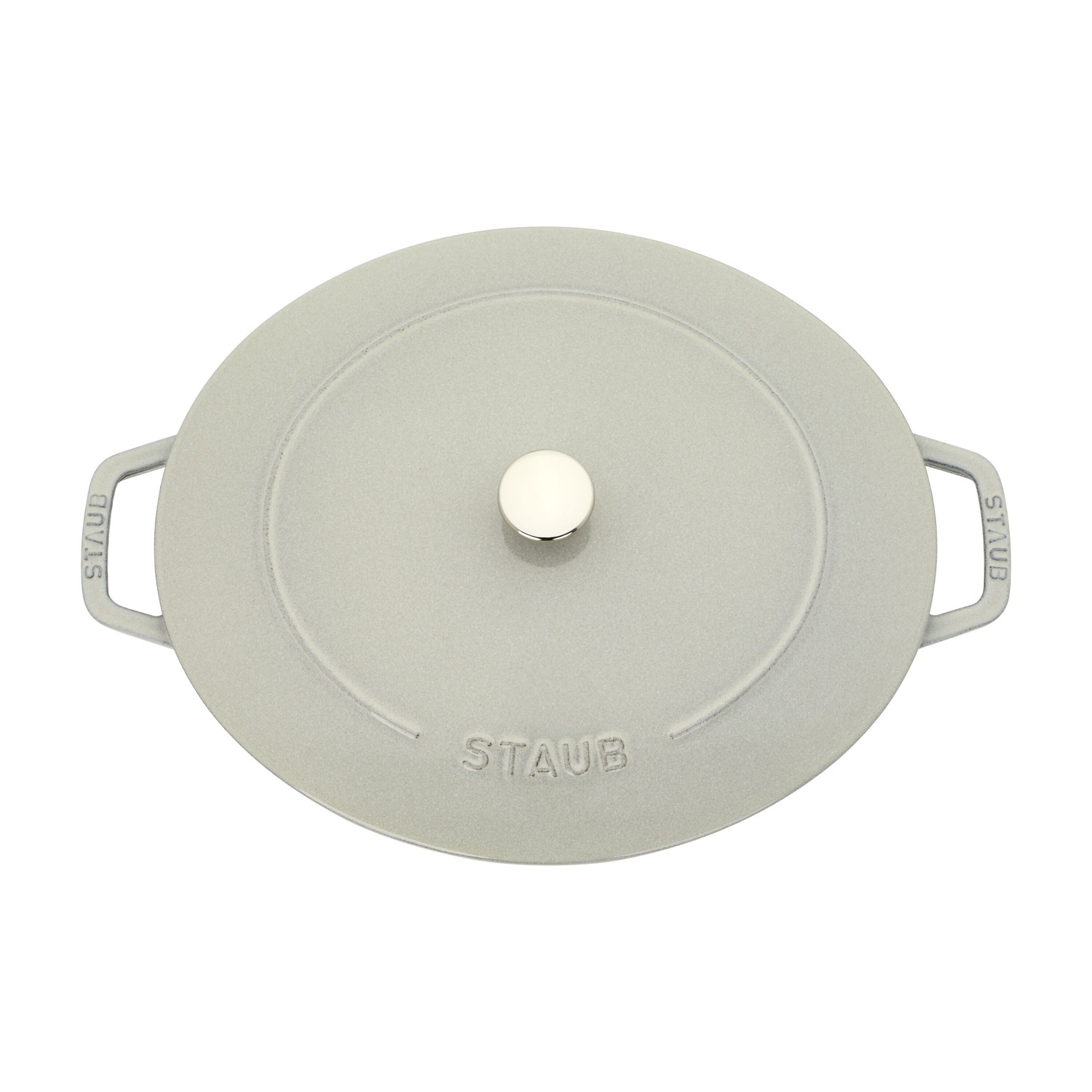 STAUB La Cocotte 6 L Cast Iron Oval Wide Oval Dutch Oven, White Truffle-Cookware-DECOROLALA