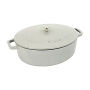 STAUB La Cocotte 6 L Cast Iron Oval Wide Oval Dutch Oven, White Truffle-Cookware-DECOROLALA