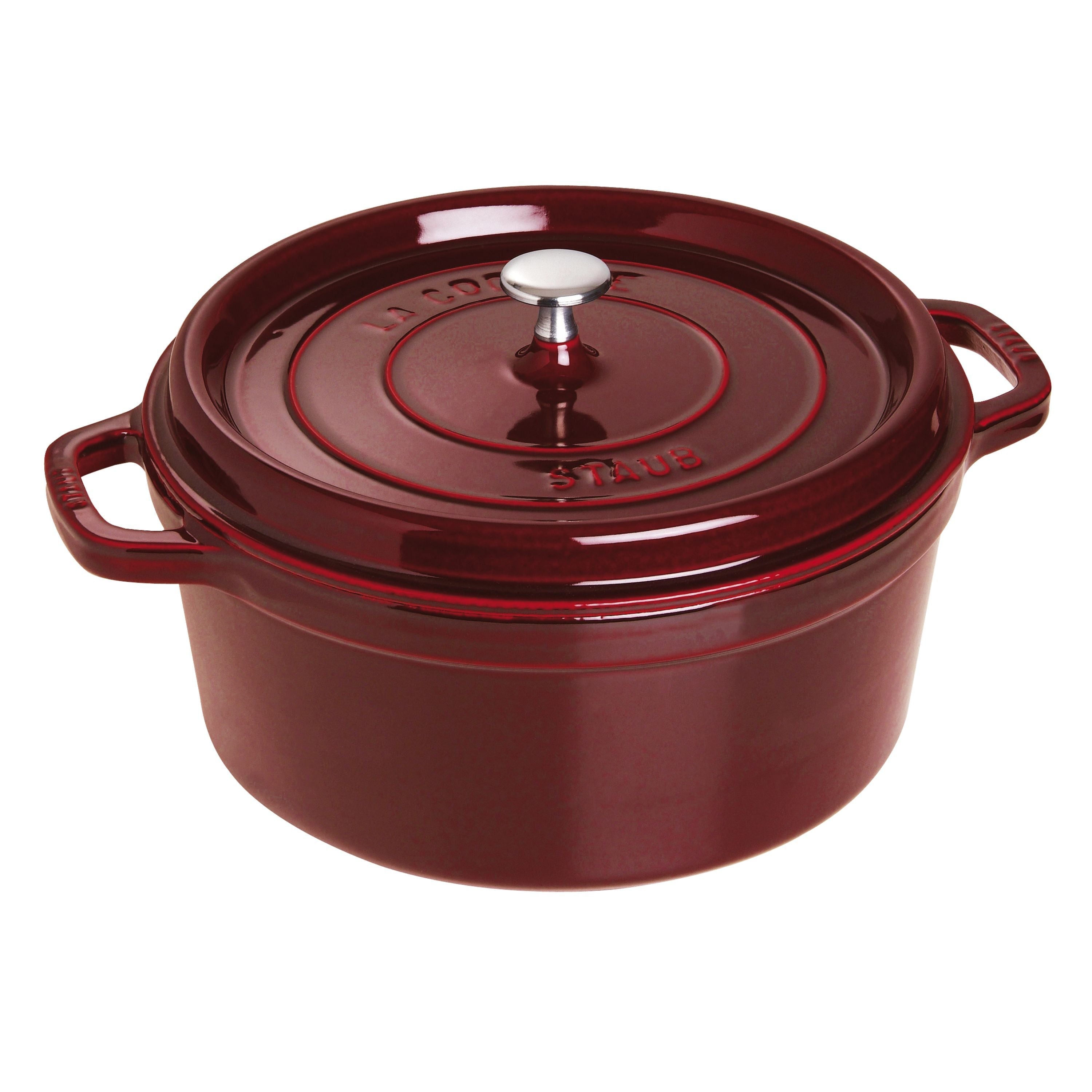 STAUB La Cocotte 6.75 L Cast Iron Cocotte, Grenadine-Red-Cookware-DECOROLALA