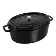 STAUB La Cocotte 6.75 L Cast Iron Oval Cocotte, Black-Cookware-DECOROLALA