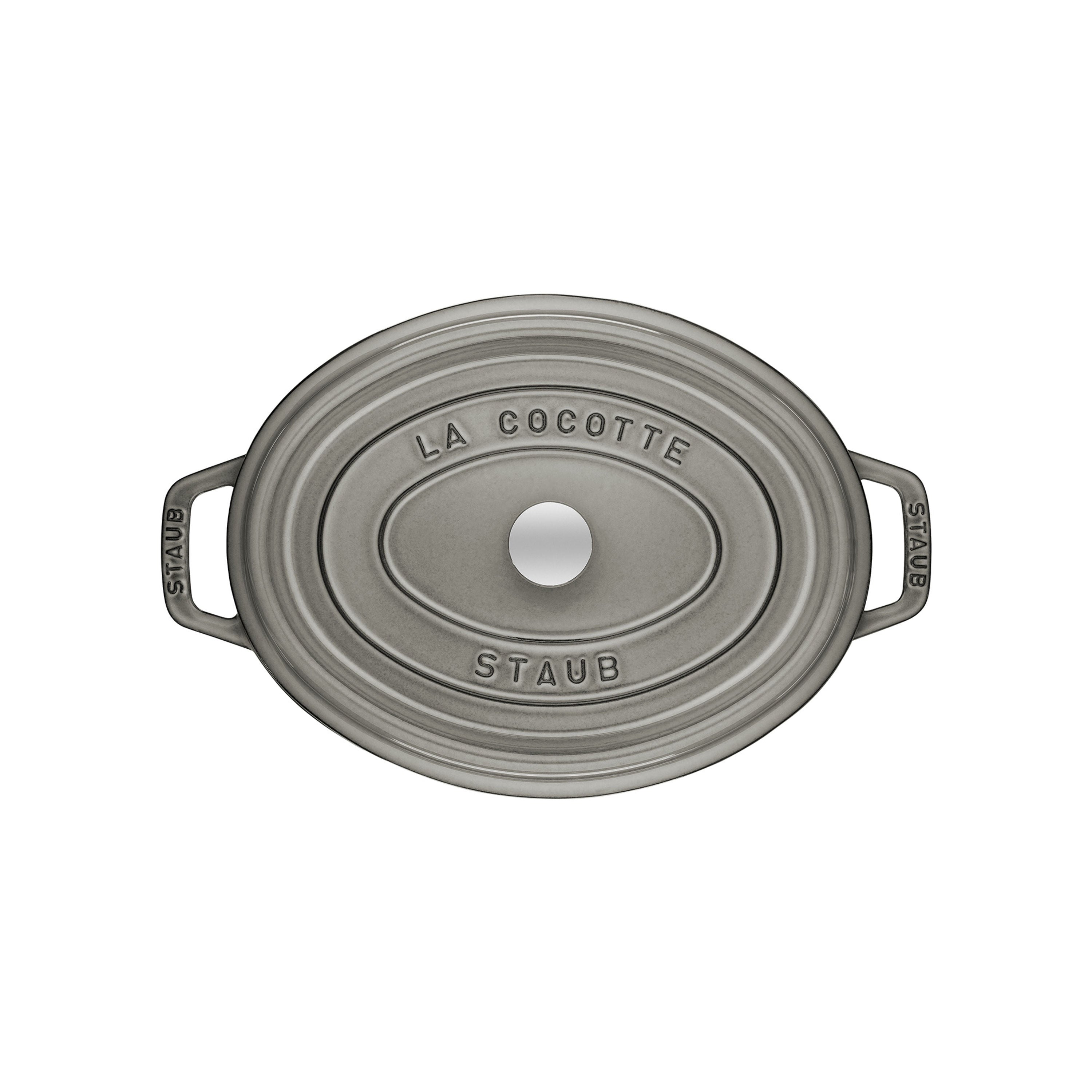 STAUB La Cocotte 6.75 L Cast Iron Oval Cocotte, Graphite-Grey-Cookware-DECOROLALA