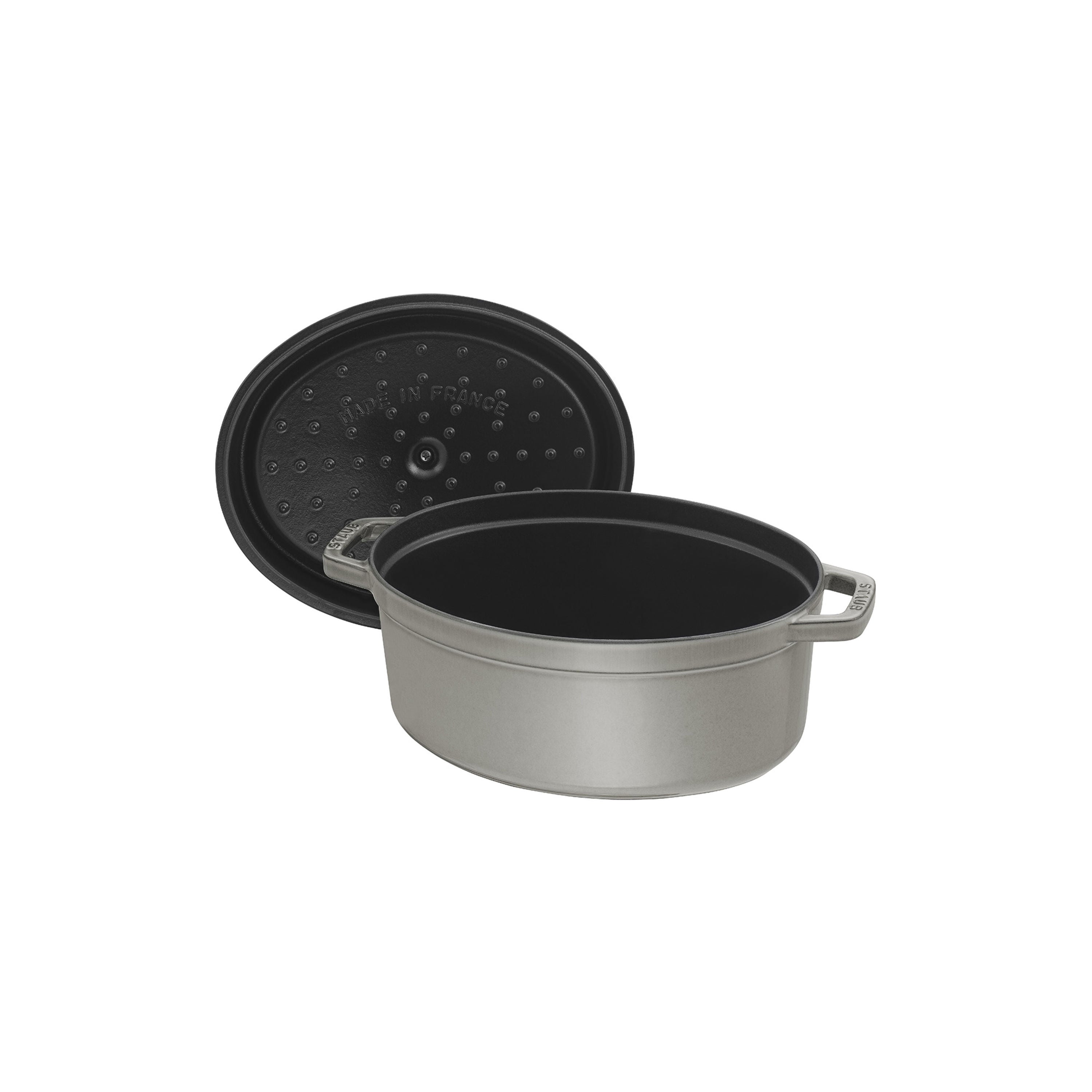 STAUB La Cocotte 6.75 L Cast Iron Oval Cocotte, Graphite-Grey-Cookware-DECOROLALA