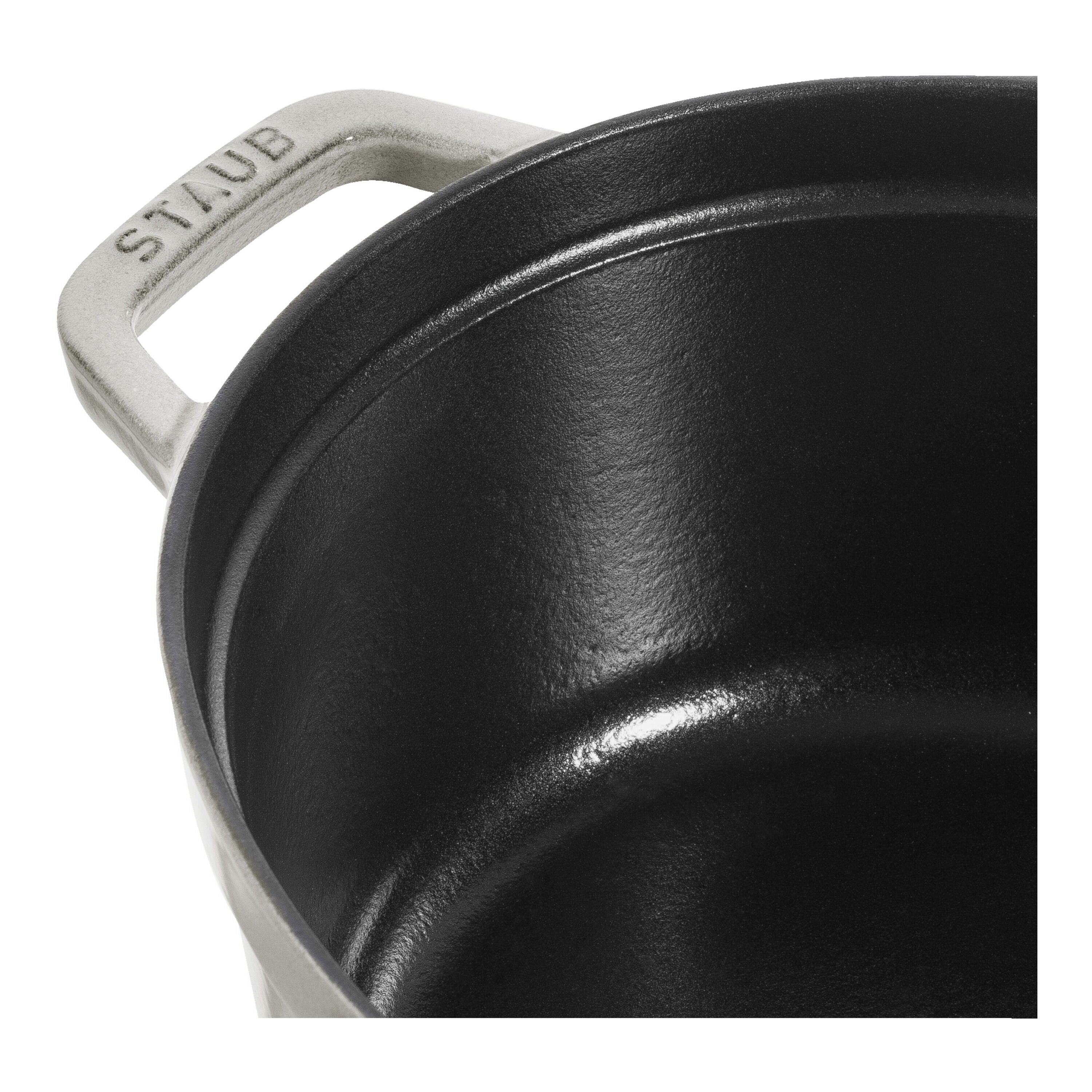 STAUB La Cocotte 6.75 L Cast Iron Oval Cocotte, White Truffle-Cookware-DECOROLALA