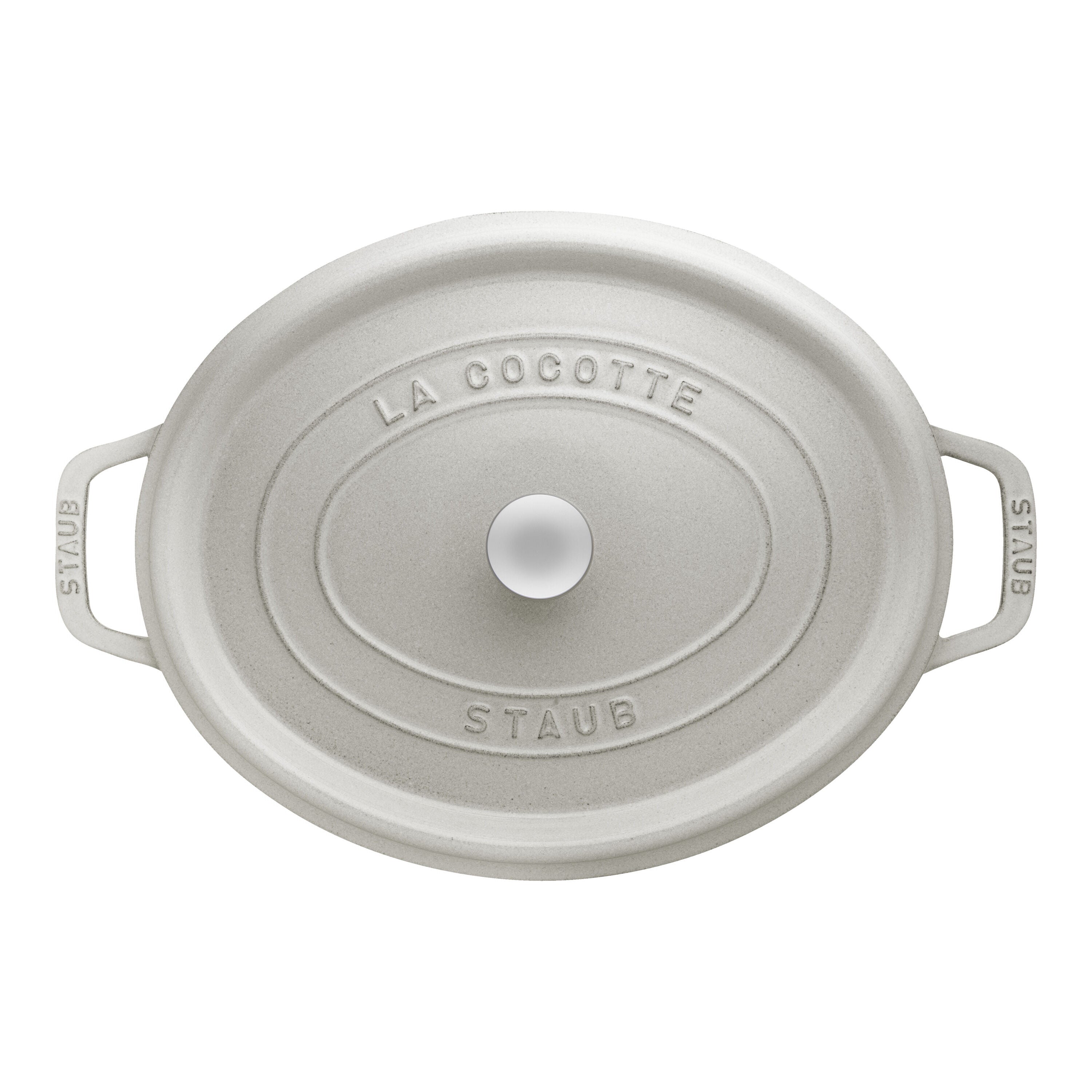 STAUB La Cocotte 6.75 L Cast Iron Oval Cocotte, White Truffle-Cookware-DECOROLALA