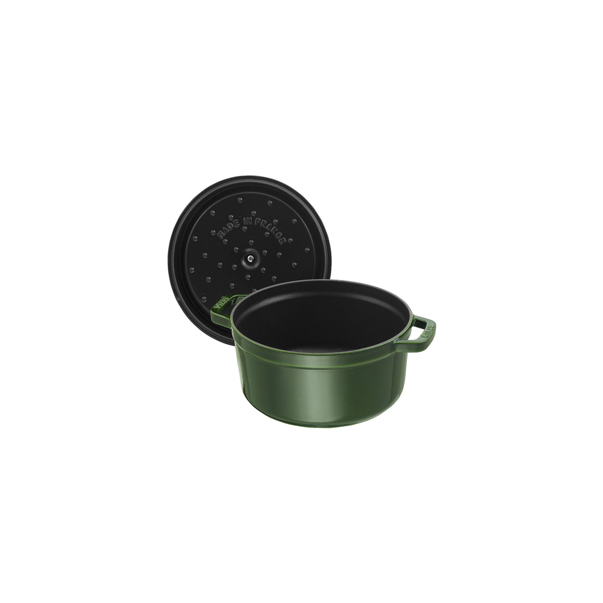 STAUB La Cocotte 6.75 L Cast Iron Round Cocotte, Basil-Green-Cookware-DECOROLALA