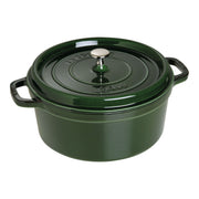 STAUB La Cocotte 6.75 L Cast Iron Round Cocotte, Basil-Green-Cookware-DECOROLALA
