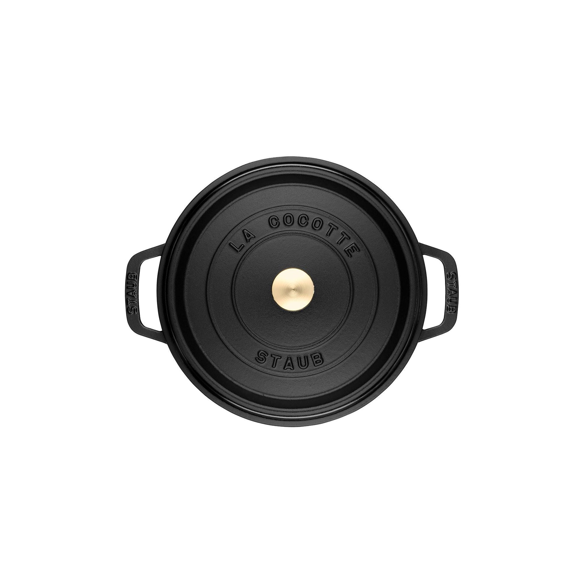 STAUB La Cocotte 6.75 L Cast Iron Round Cocotte, Black-Cookware-DECOROLALA