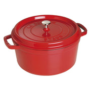 STAUB La Cocotte 6.75 L Cast Iron Round Cocotte, Cherry-Cookware-DECOROLALA