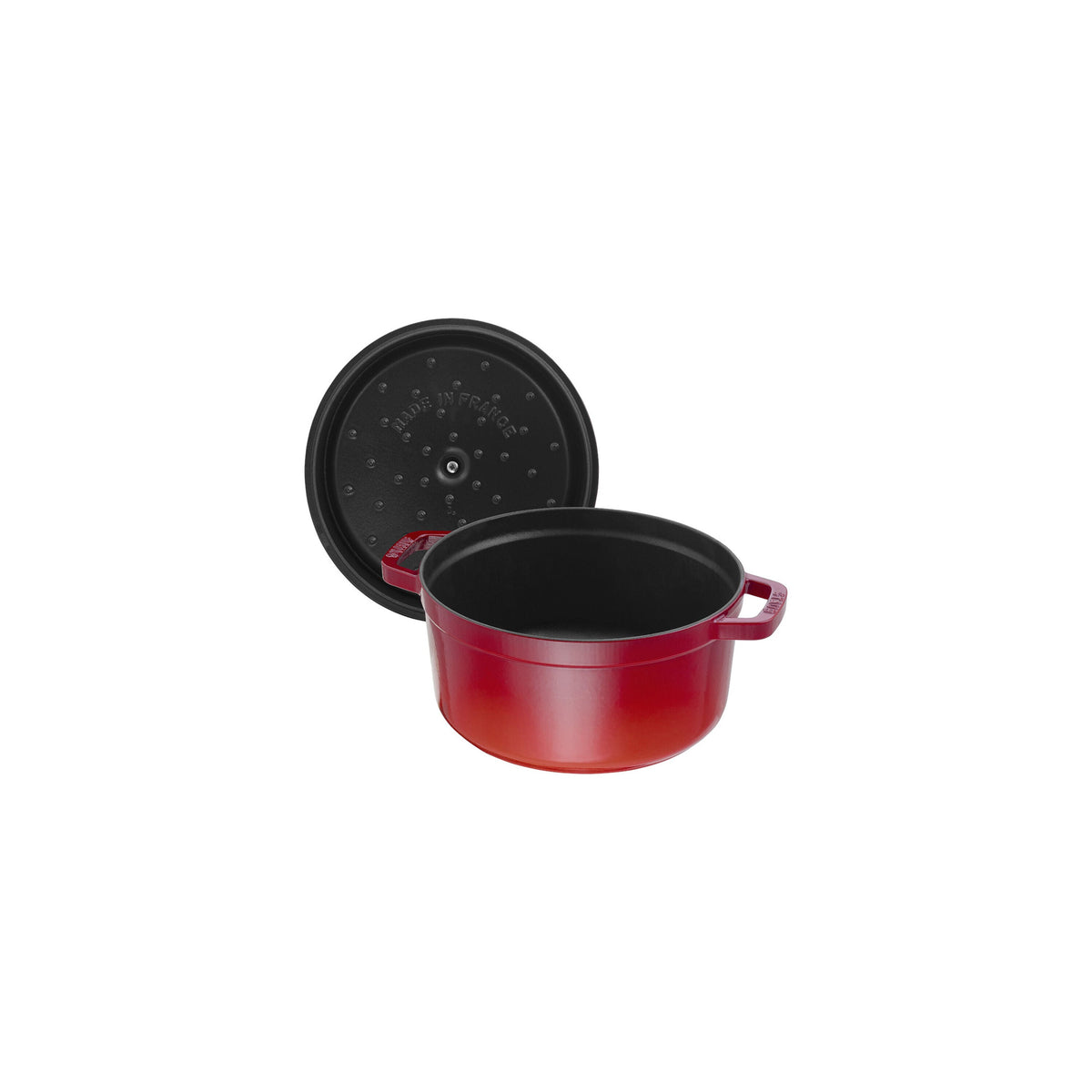 STAUB La Cocotte 6.75 L Cast Iron Round Cocotte, Cherry (Visual Imperfections - B STOCK)-n/a-DECOROLALA