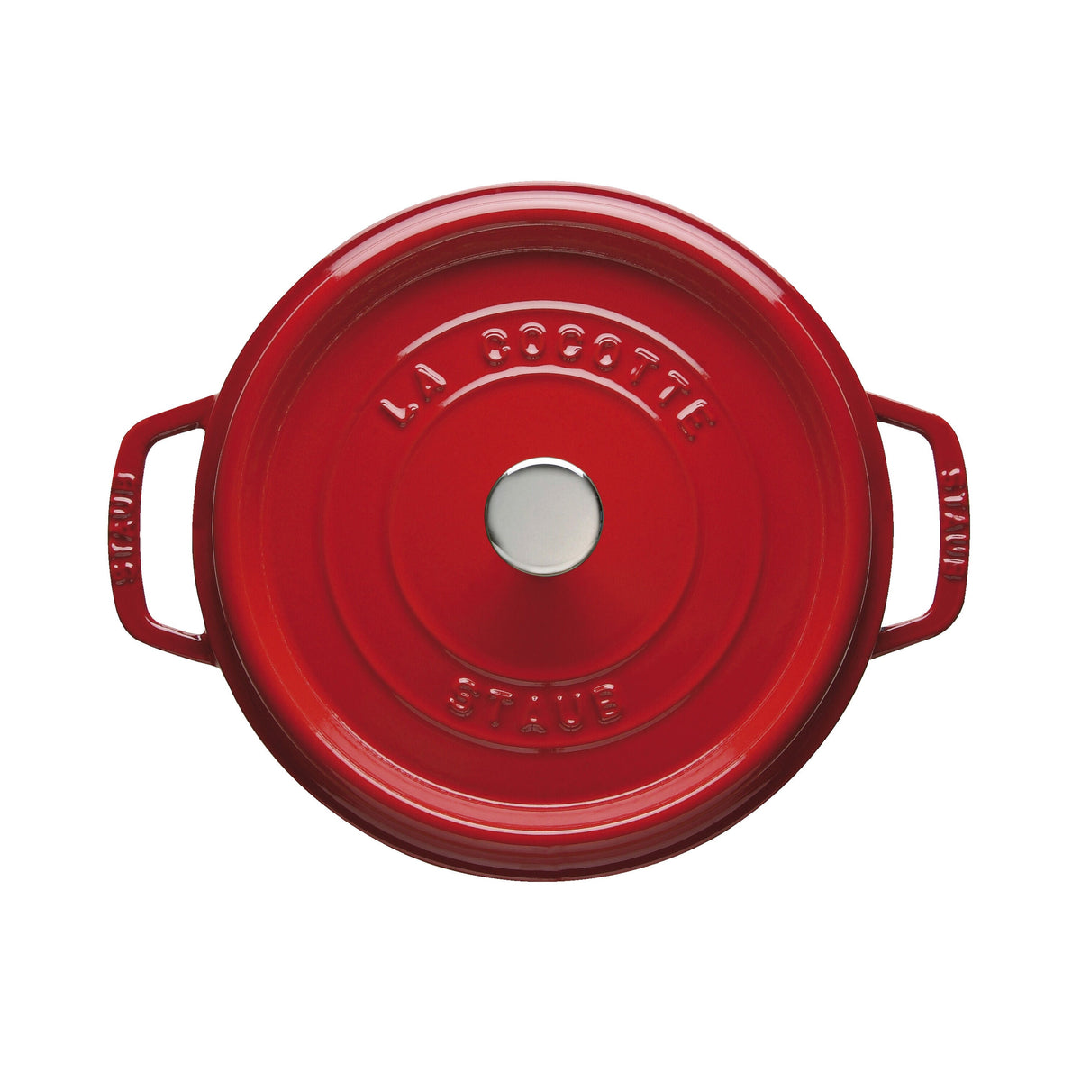 STAUB La Cocotte 6.75 L Cast Iron Round Cocotte, Cherry (Visual Imperfections - B STOCK)-n/a-DECOROLALA