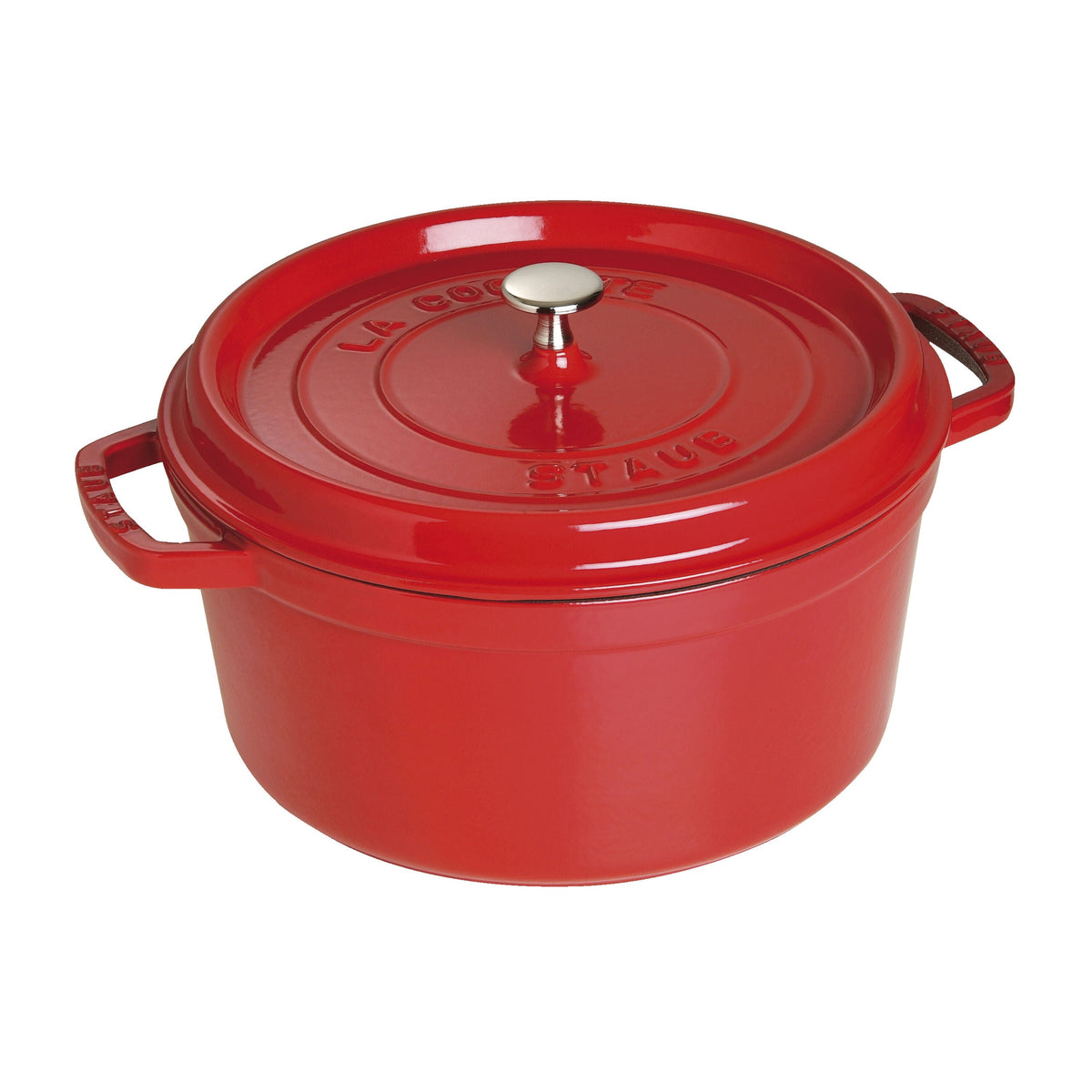 STAUB La Cocotte 6.75 L Cast Iron Round Cocotte, Cherry (Visual Imperfections - B STOCK)-n/a-DECOROLALA