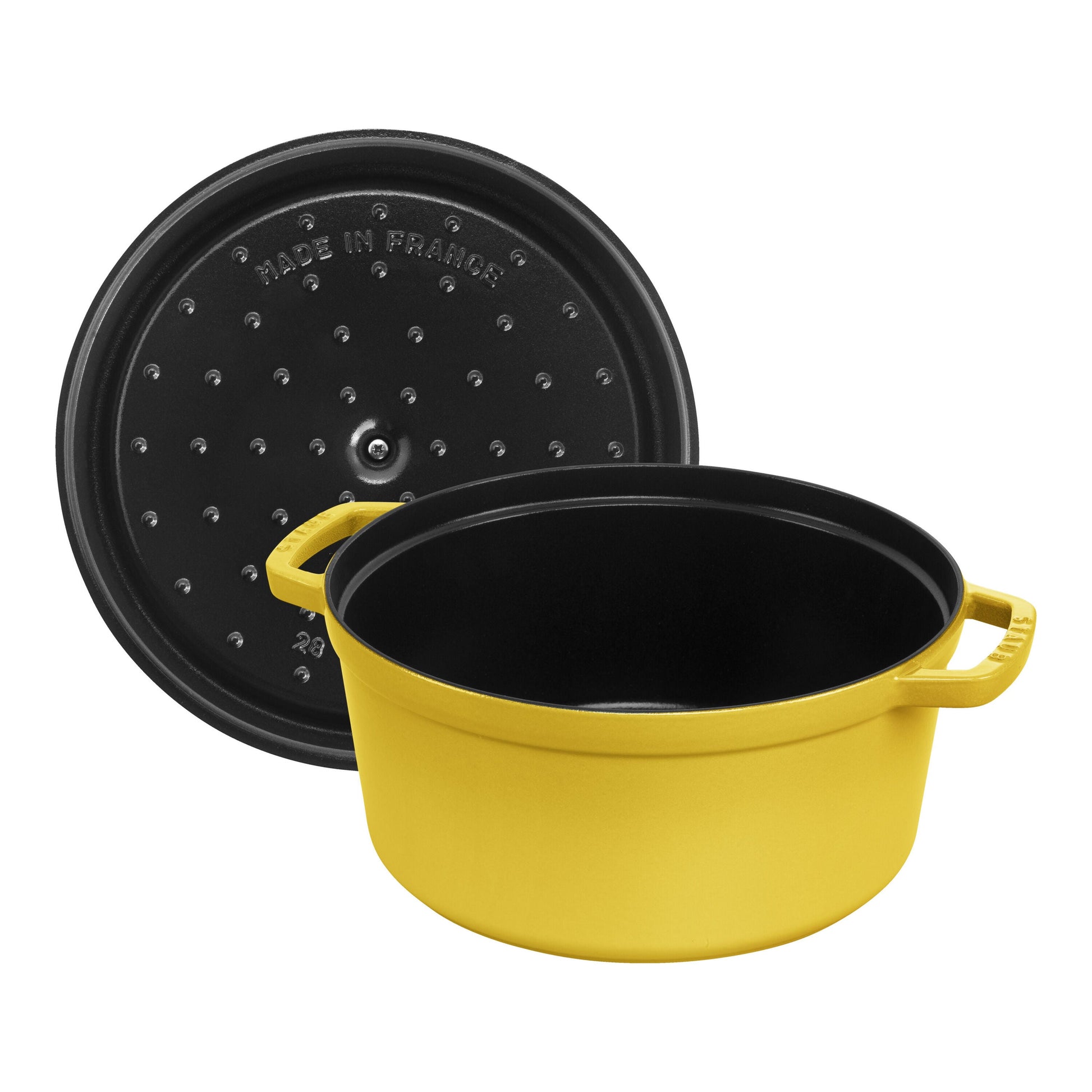 STAUB La Cocotte 6.75 L Cast Iron Round Cocotte, Citron-Cookware-DECOROLALA