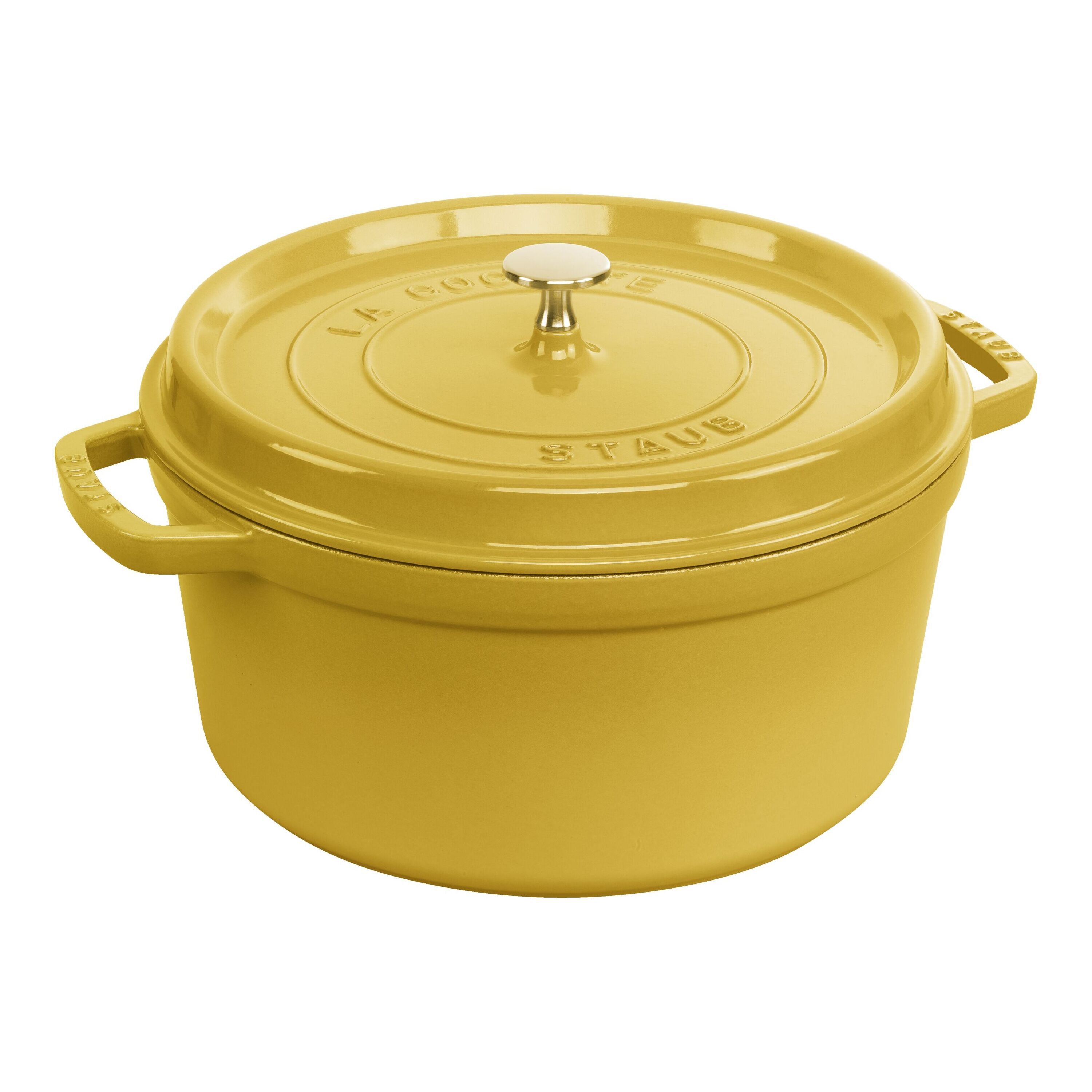 STAUB La Cocotte 6.75 L Cast Iron Round Cocotte, Citron-Cookware-DECOROLALA