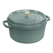STAUB La Cocotte 6.75 L Cast Iron Round Cocotte, Eucalyptus-Cookware-DECOROLALA