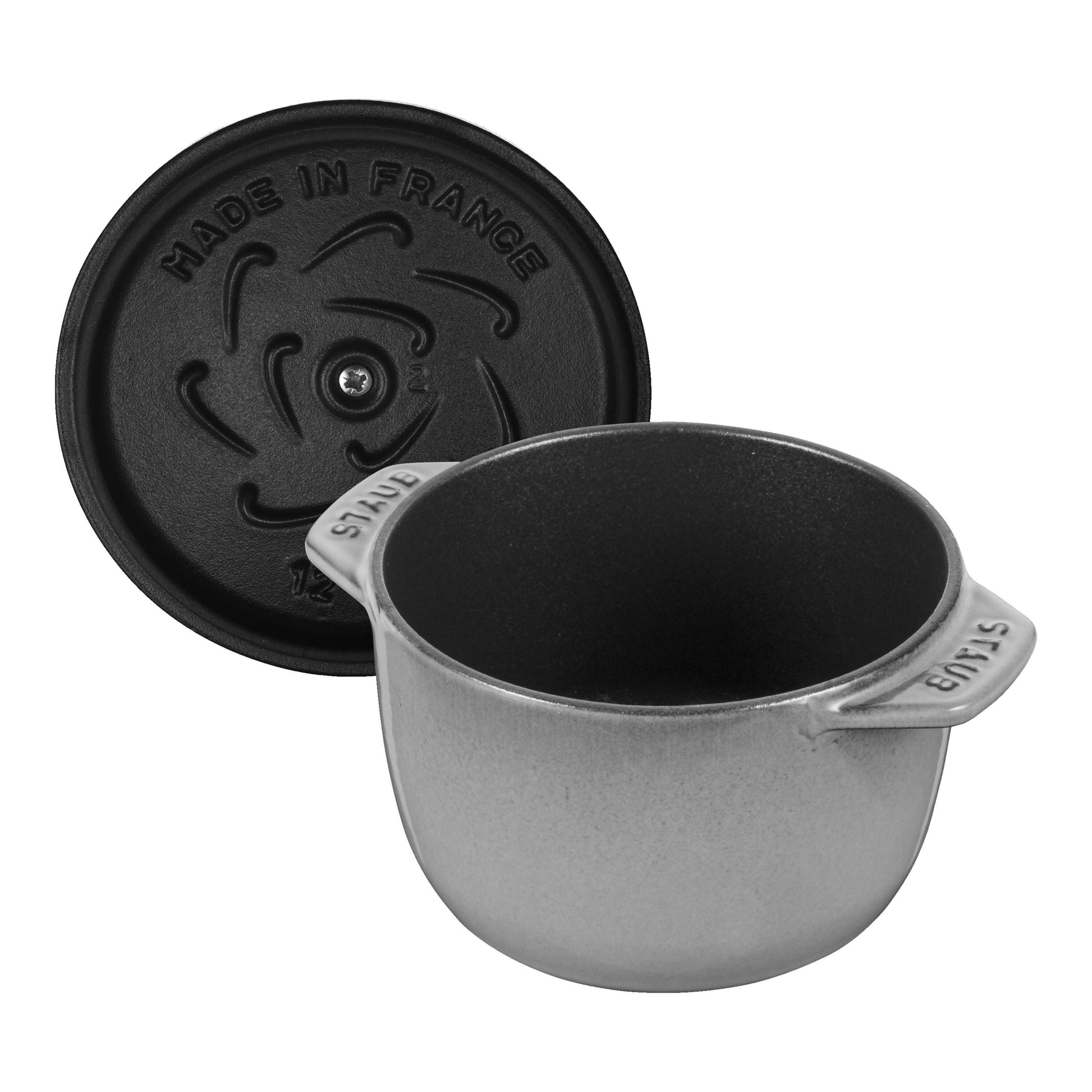 STAUB La Cocotte 725 mL Cast Iron Round Rice Cocotte, Graphite-Grey-Cookware-DECOROLALA