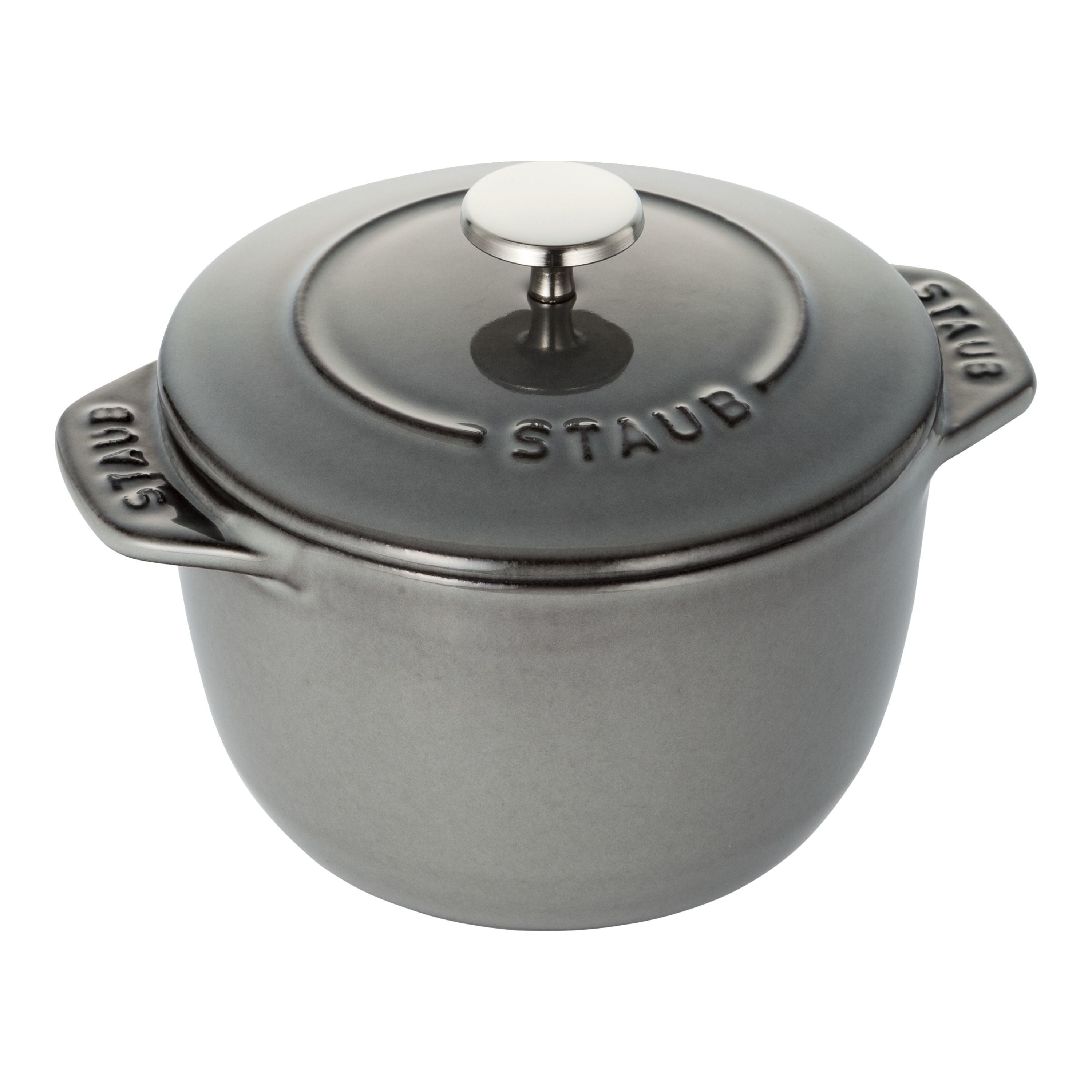 STAUB La Cocotte 725 mL Cast Iron Round Rice Cocotte, Graphite-Grey-Cookware-DECOROLALA
