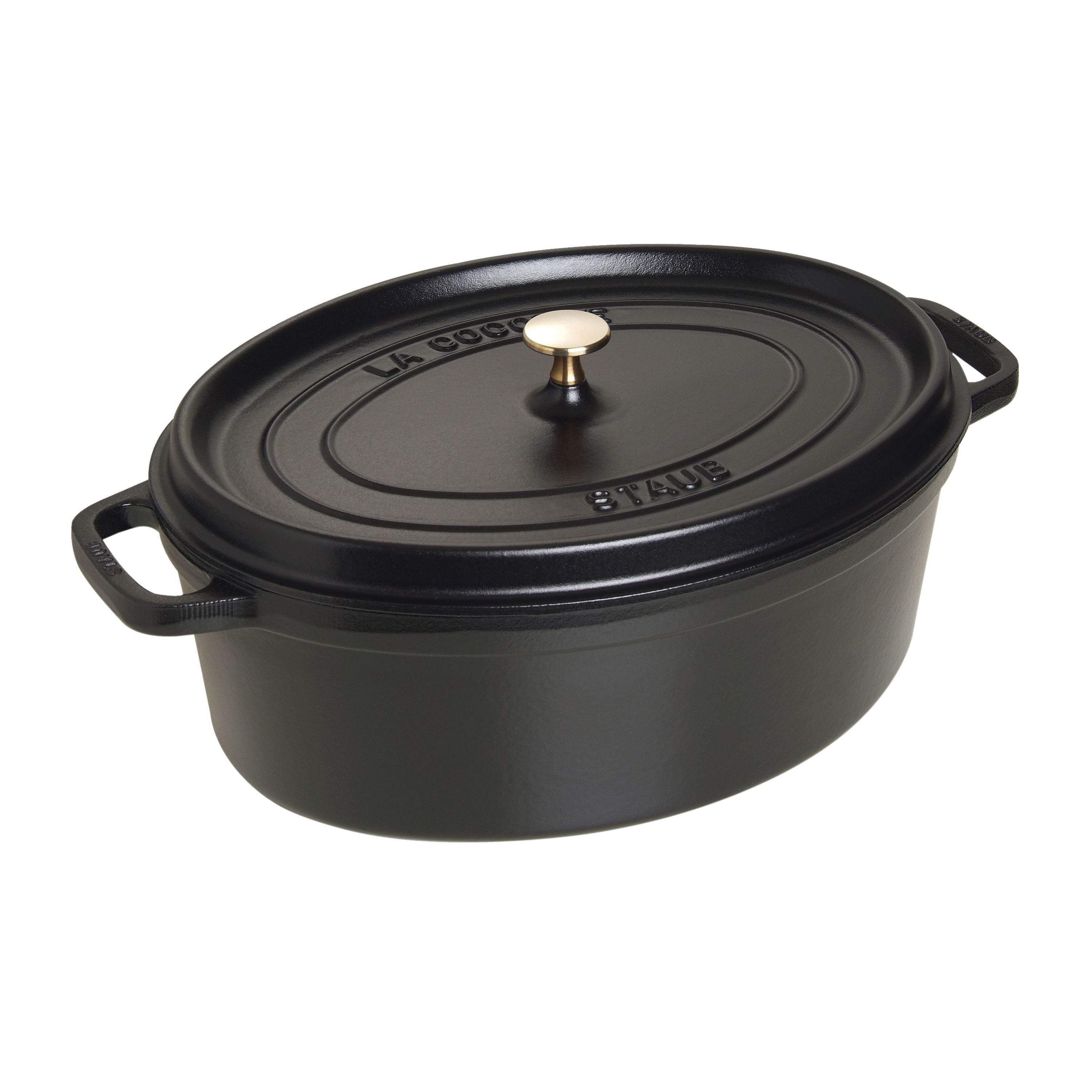 STAUB La Cocotte 8 L Cast Iron Oval Cocotte, Black-Cookware-DECOROLALA