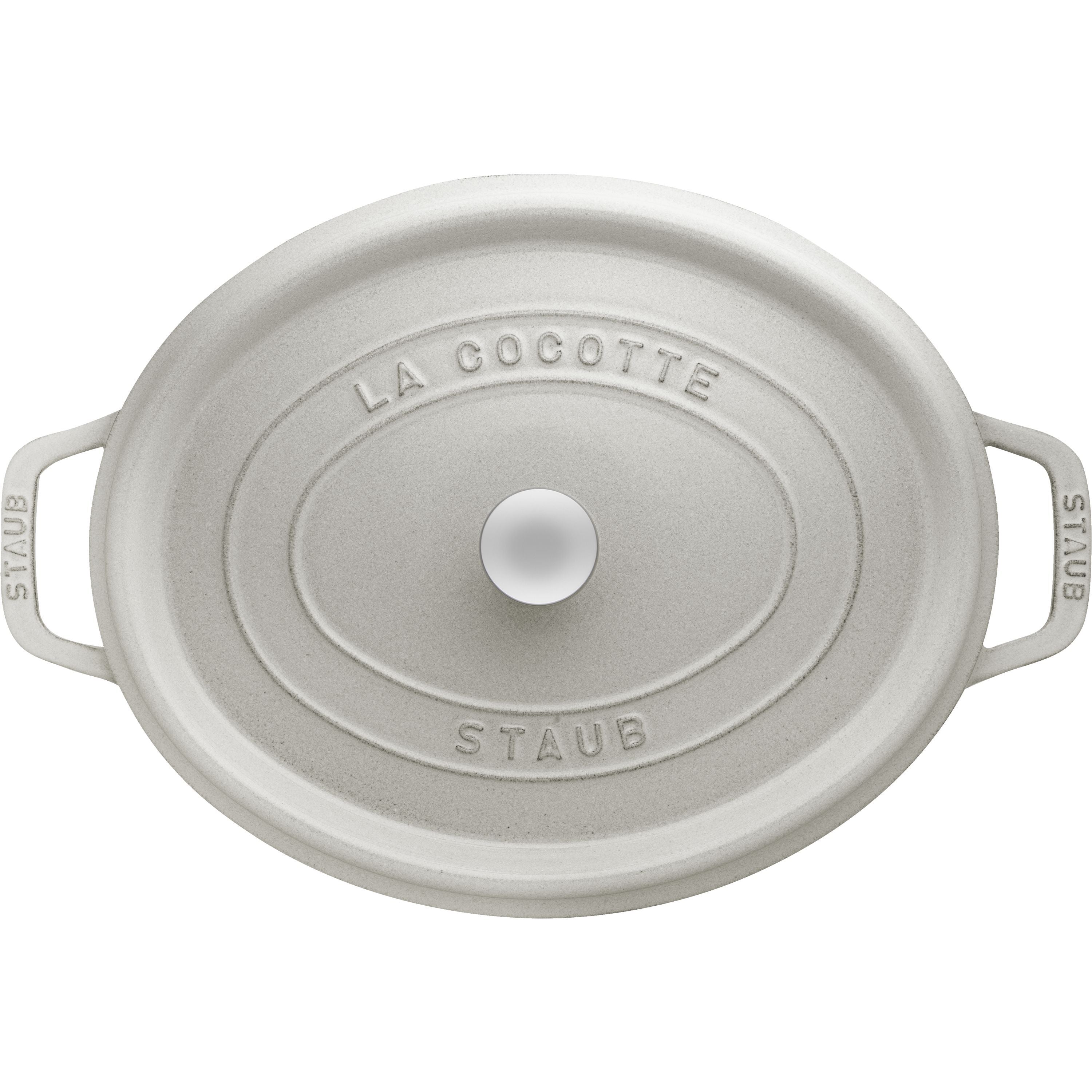 STAUB La Cocotte 8 L Cast Iron Oval Cocotte, White Truffle-Cookware-DECOROLALA