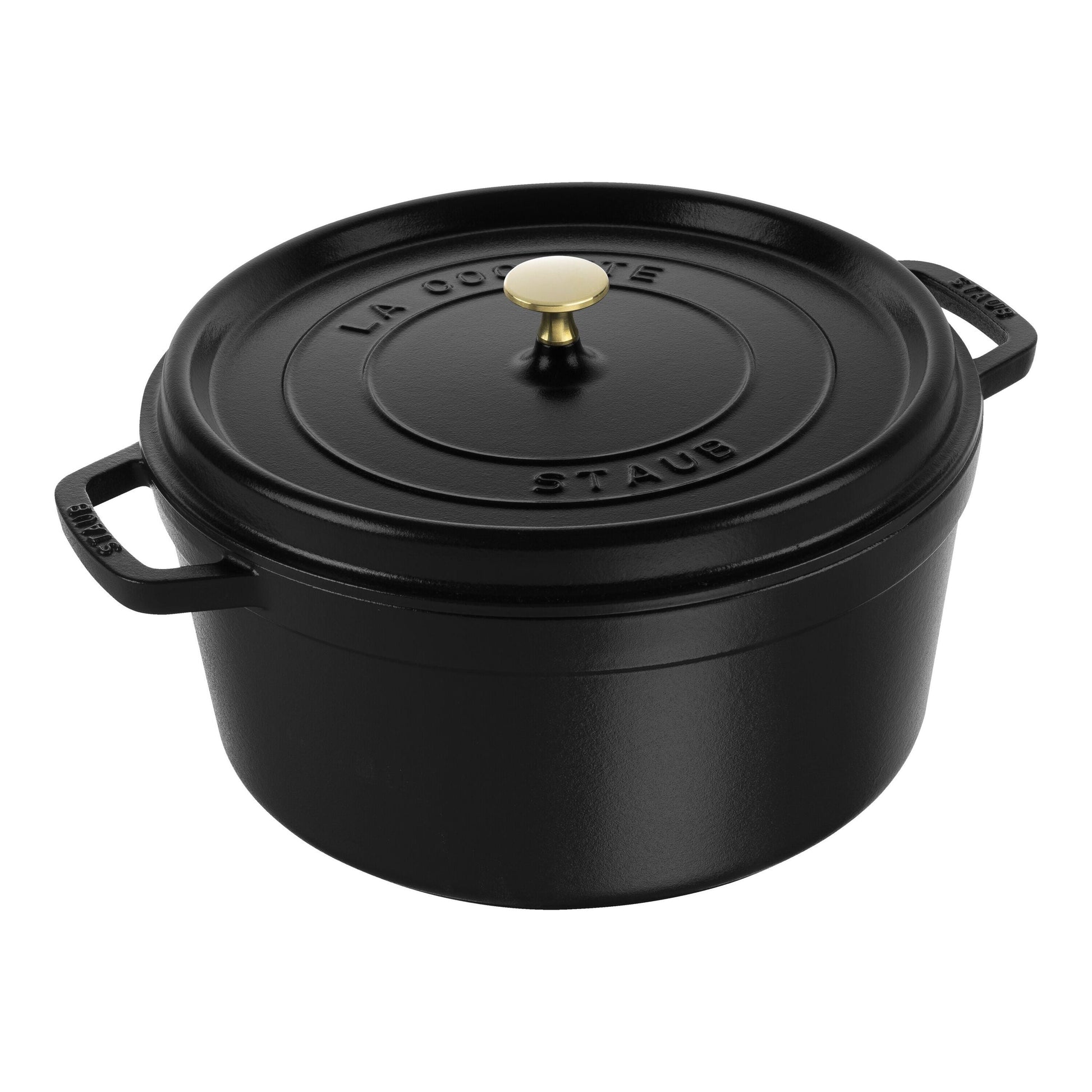 STAUB La Cocotte 8.4 L Cast Iron Round Cocotte, Black-Cookware-DECOROLALA