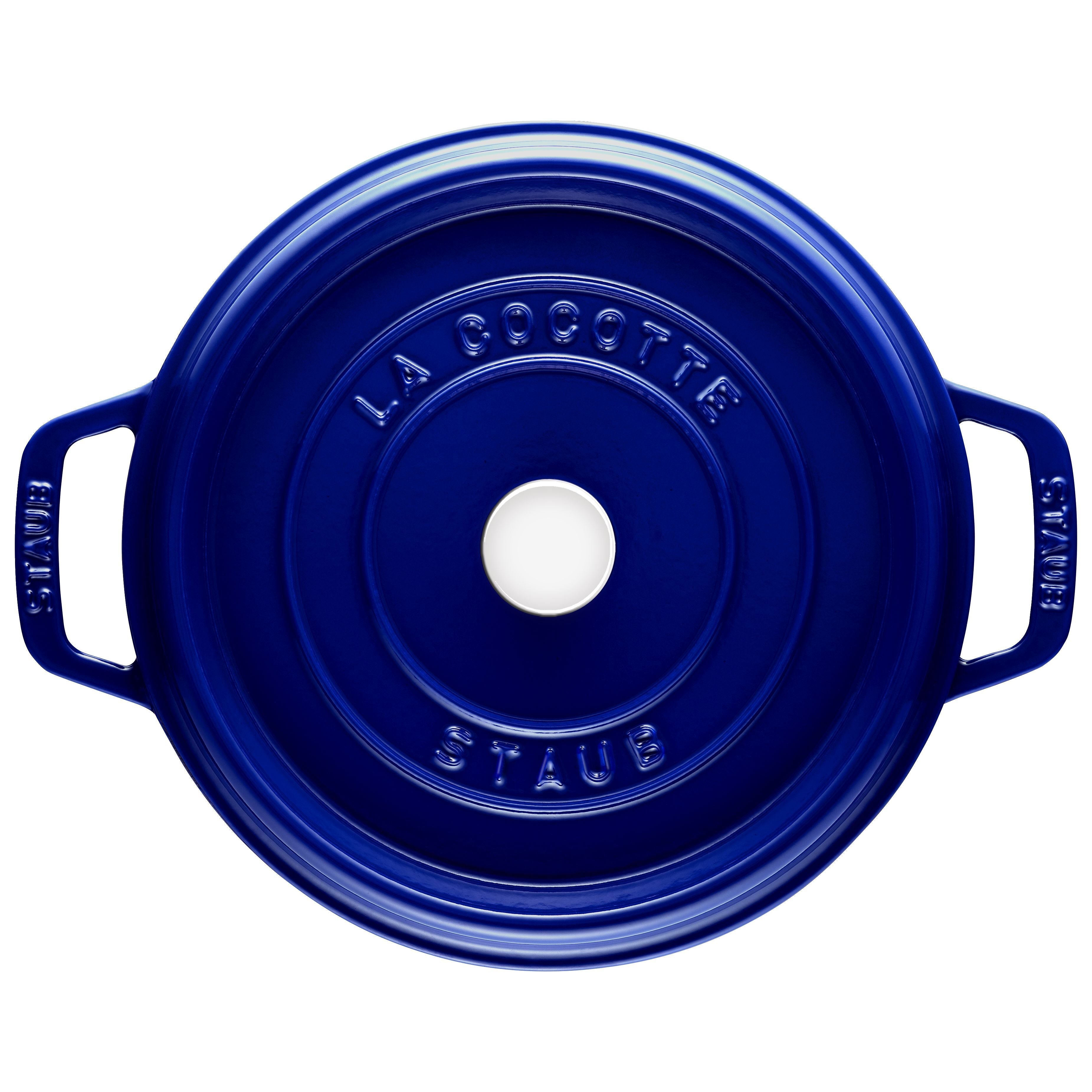 STAUB La Cocotte 8.4 L Cast Iron Round Cocotte, Dark-Blue-Cookware-DECOROLALA