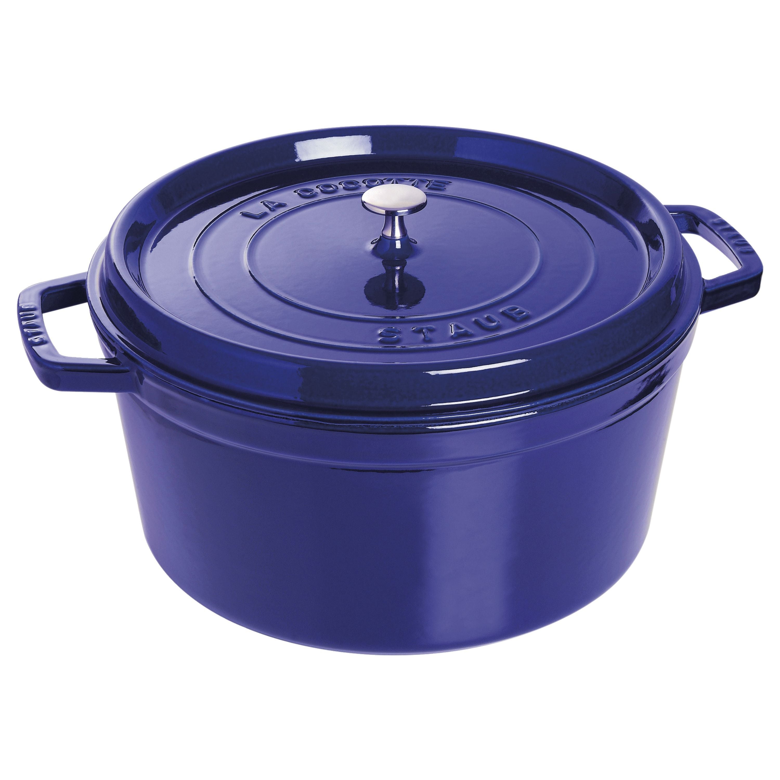 STAUB La Cocotte 8.4 L Cast Iron Round Cocotte, Dark-Blue-Cookware-DECOROLALA