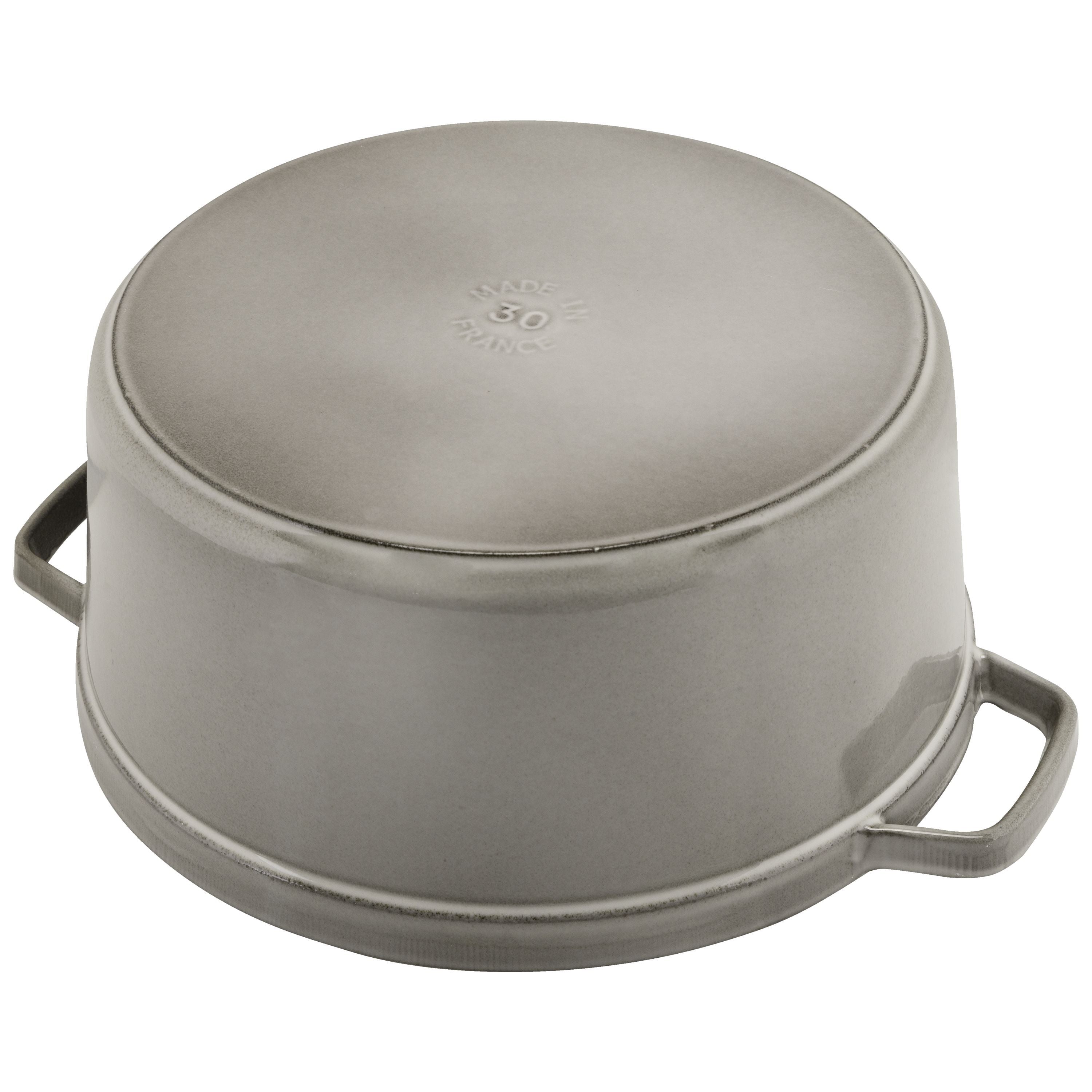 STAUB La Cocotte 8.4 L Cast Iron Round Cocotte, Graphite-Grey-Cookware-DECOROLALA