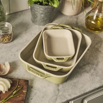 STAUB Macaron Baker Set – 3-Piece Rectangular Pastel Stoneware-Ceramic-DECOROLALA