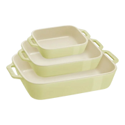 STAUB Macaron Baker Set – 3-Piece Rectangular Pastel Stoneware-Ceramic-DECOROLALA